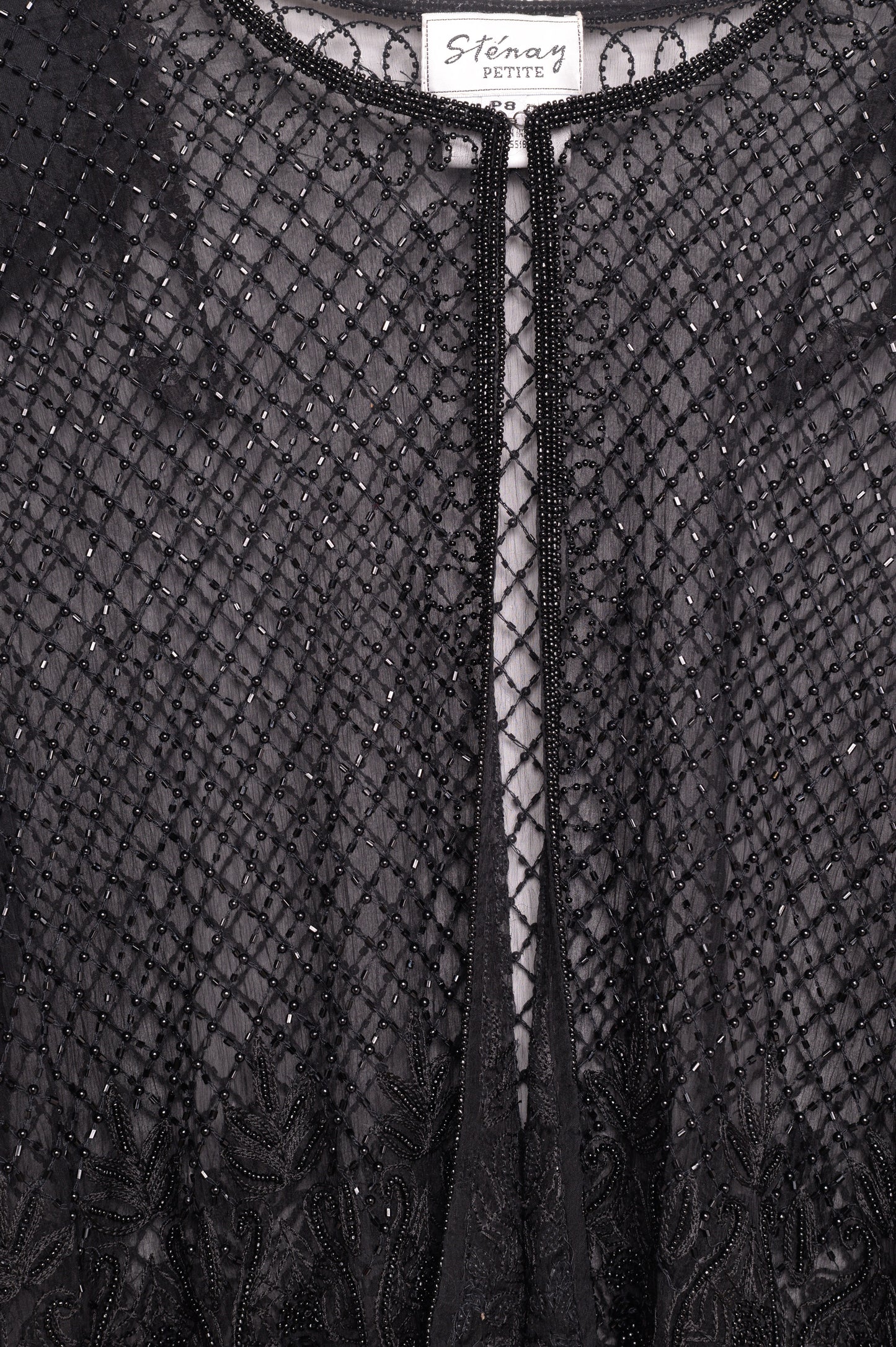 1980s Silk Sheer Beaded Cardigan