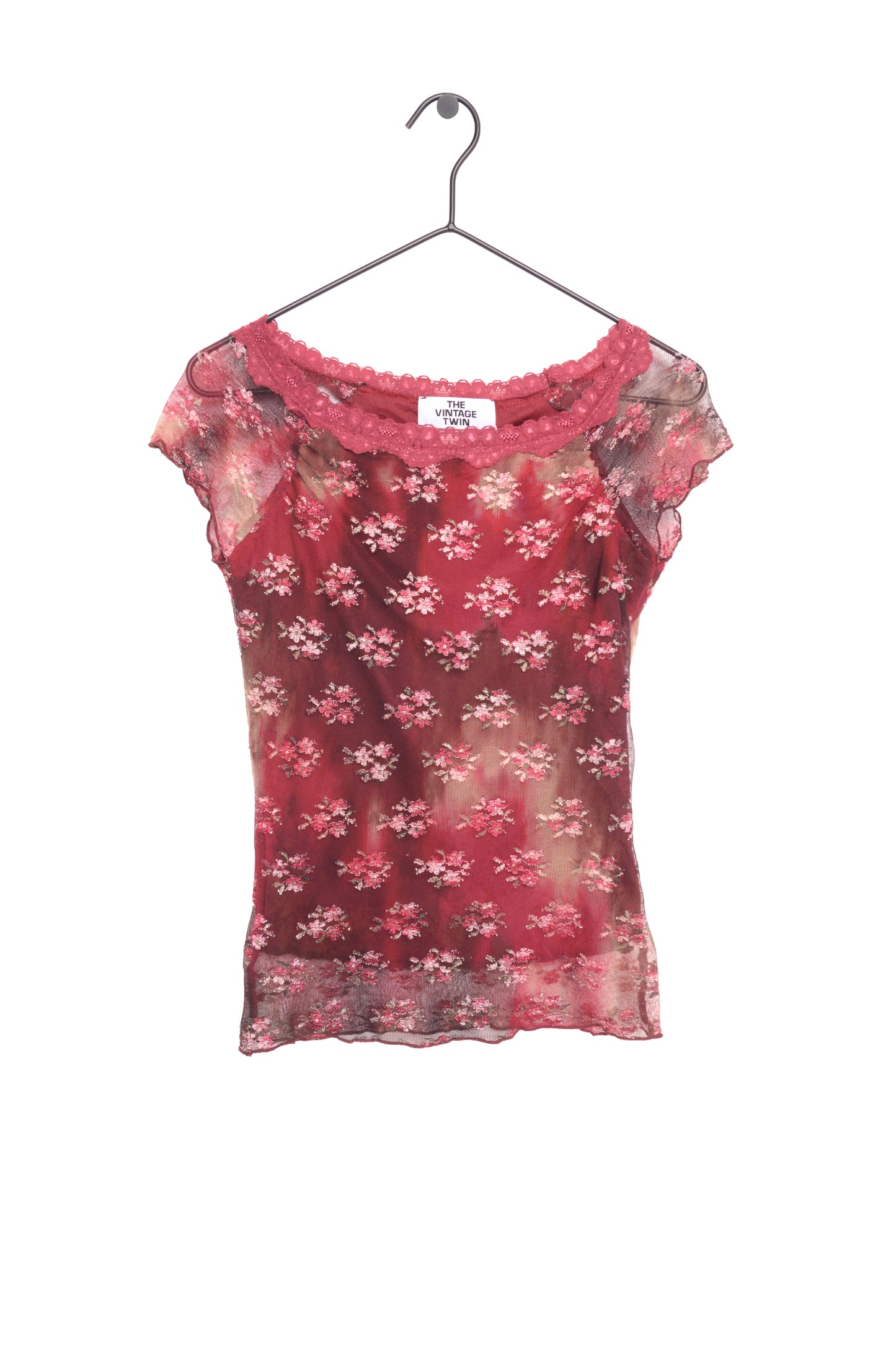 Y2K Floral Mesh Top USA