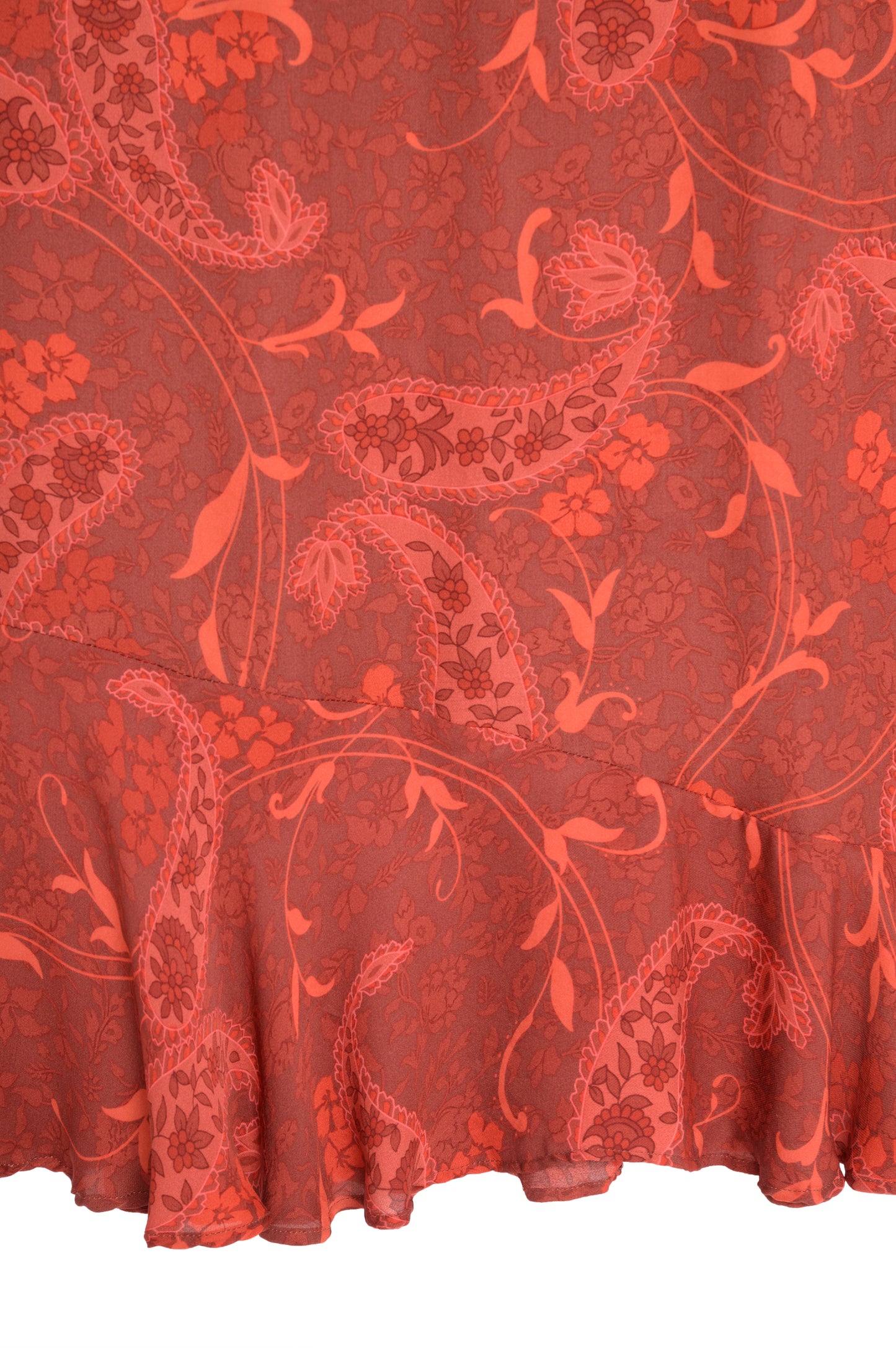 Y2K Silk Paisley Midi Skirt