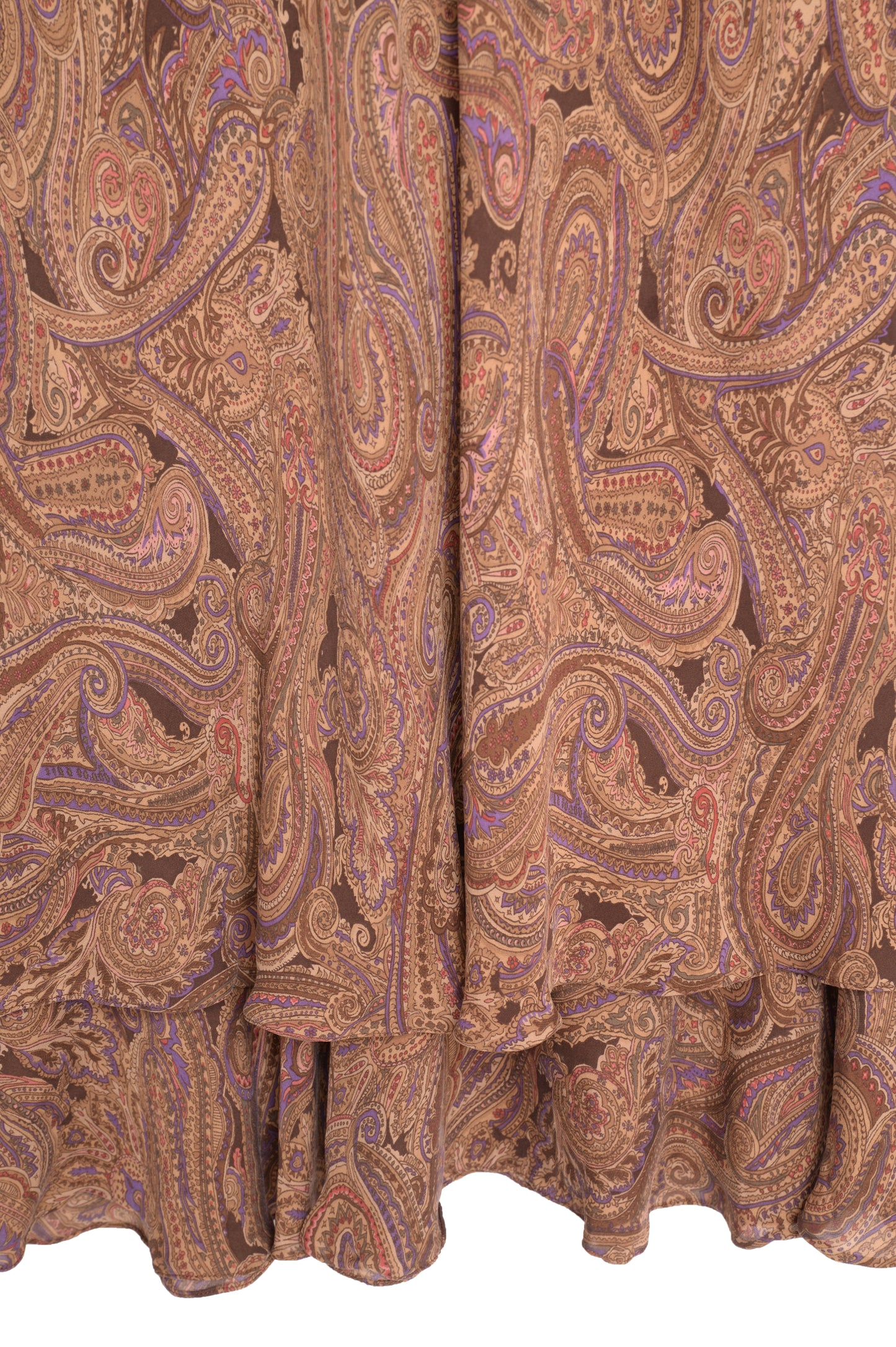 Y2K Silk Paisley Maxi Skirt