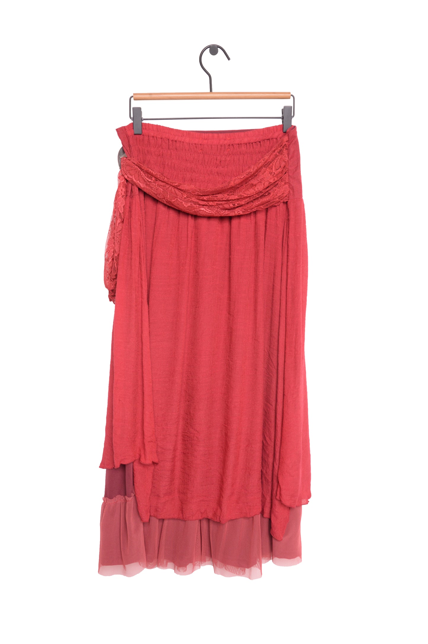 Y2K Ruffle Maxi Skirt