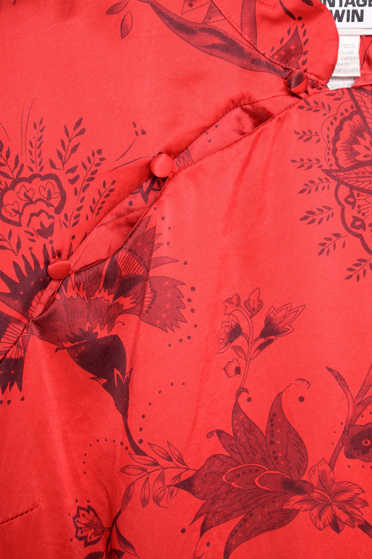 1990s Silk Floral Top