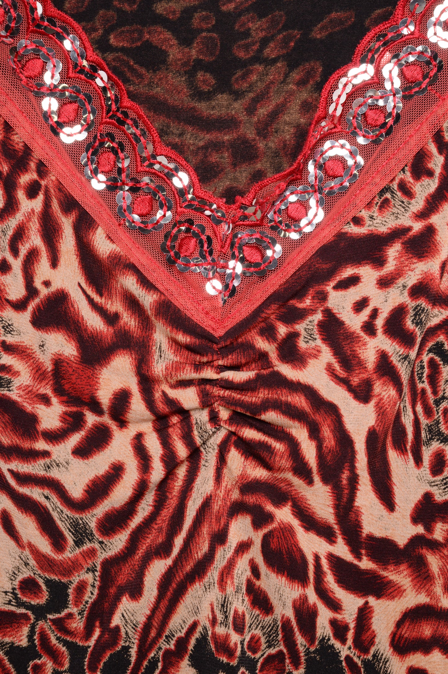 Y2K Leopard Ruffle Top USA