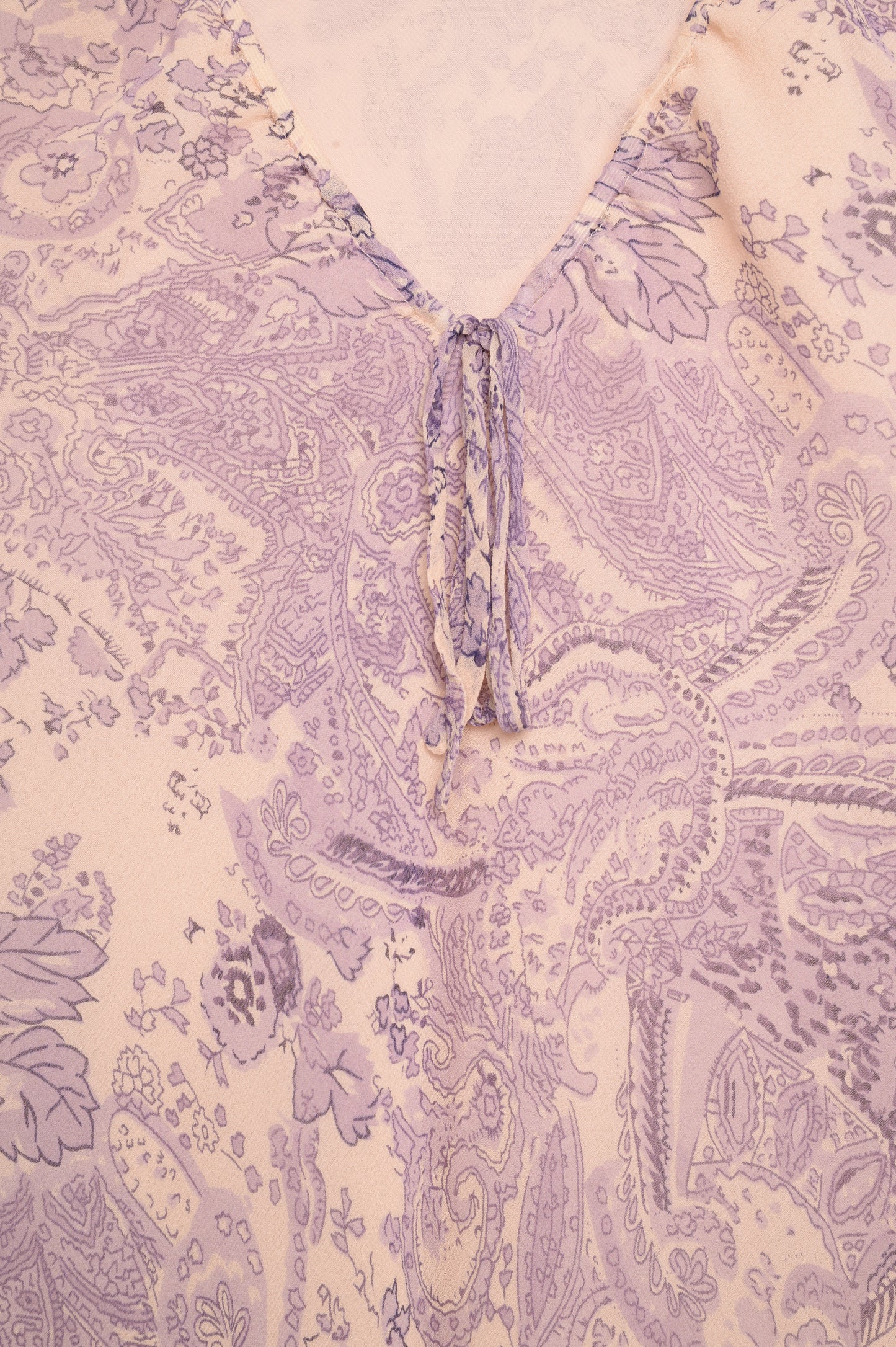 Y2K Silk Paisley Ruffle Top