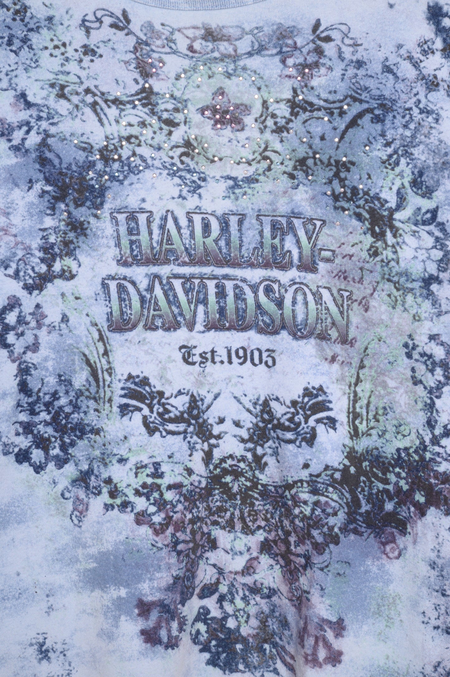 Harley Davidson Floral Top USA