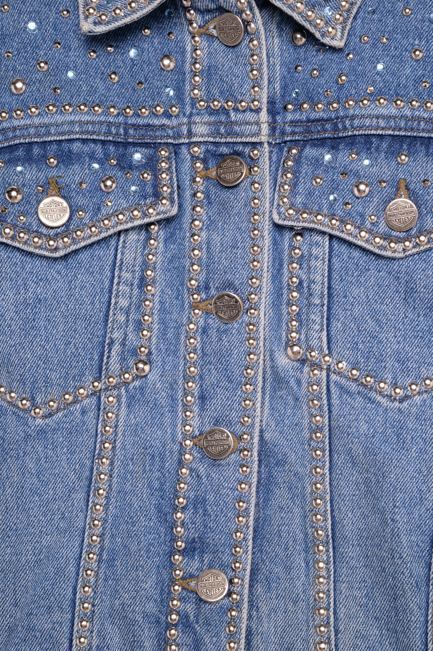 Harley Davidson Studded Denim Jacket USA