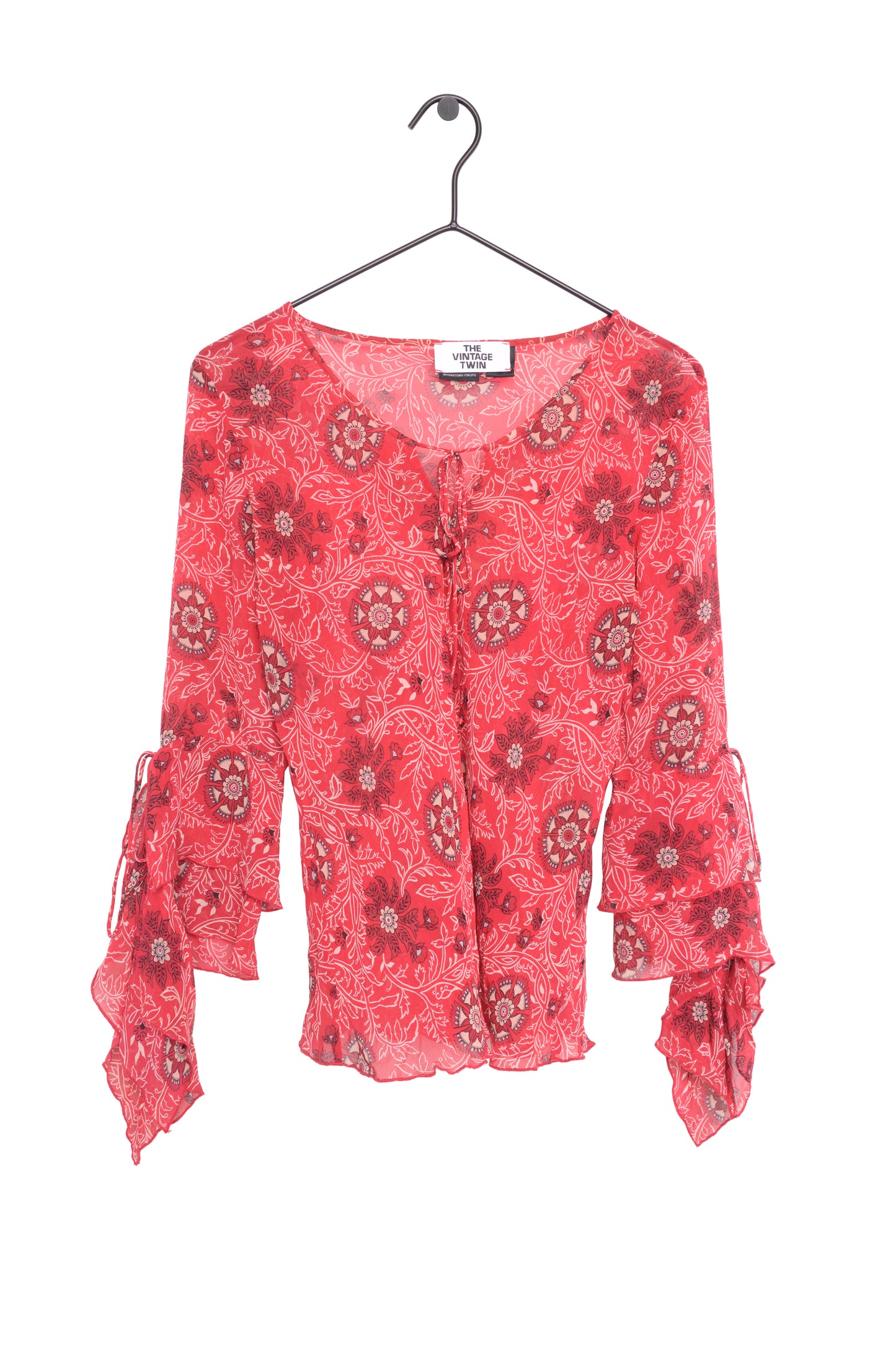 Y2K Silk Ruffle Top