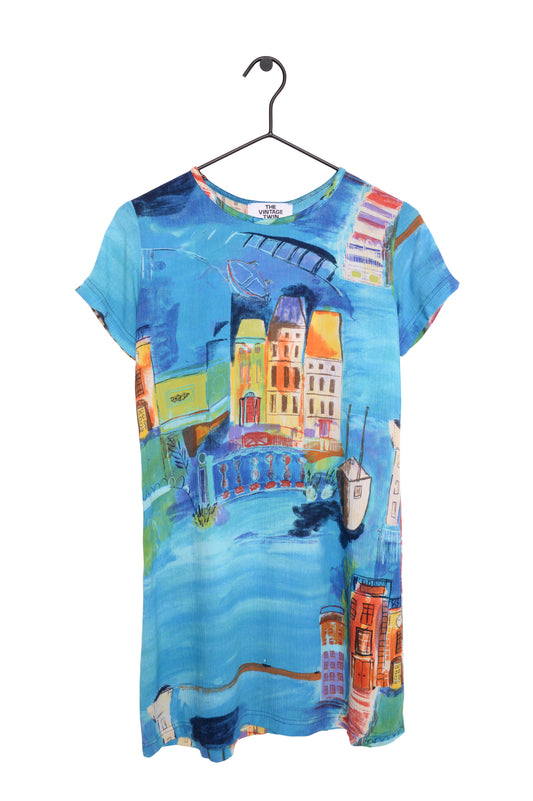 Scenery Painting Mini Dress