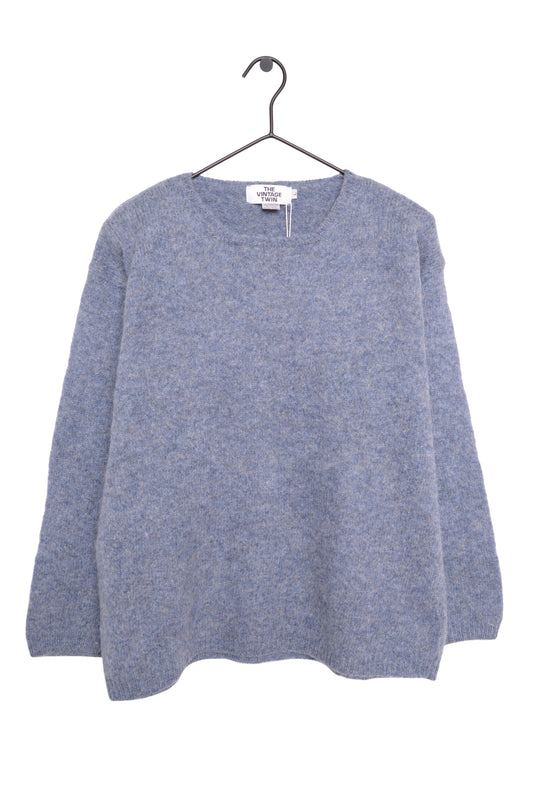 Heathered Blue Wool Sweater