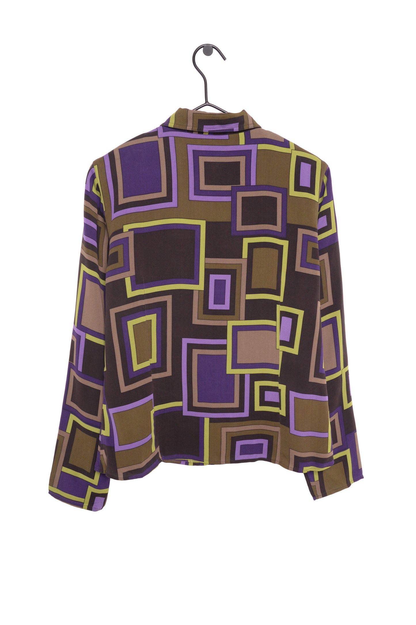 Silk Geometric Button Down