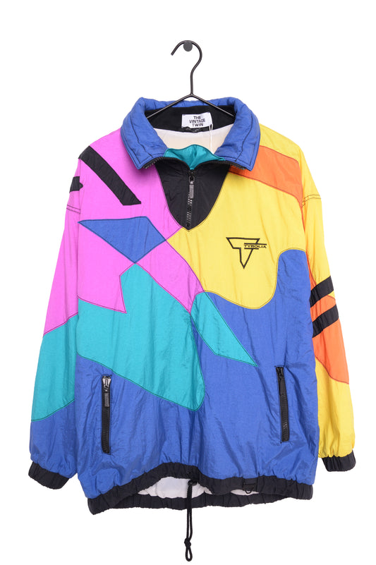 1980's 3/4 Sleeve Colorblock Windbreaker