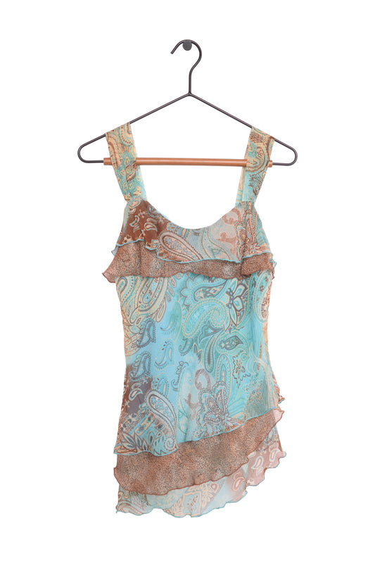 Silk Y2K  Asymmetrical Tank Top
