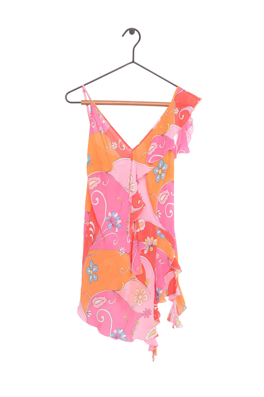 Silk Y2K Asymmetrical Tank Top