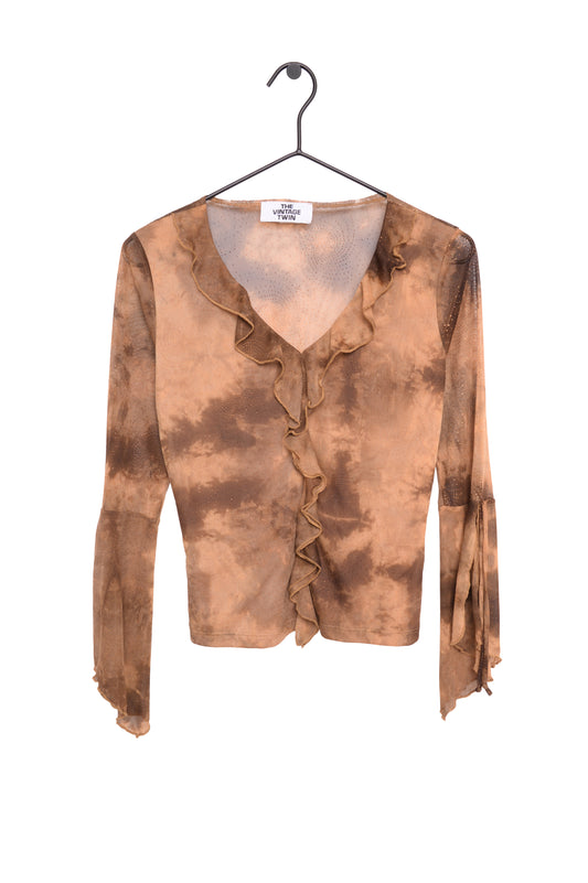 Y2K Studded Bell Sleeve Top