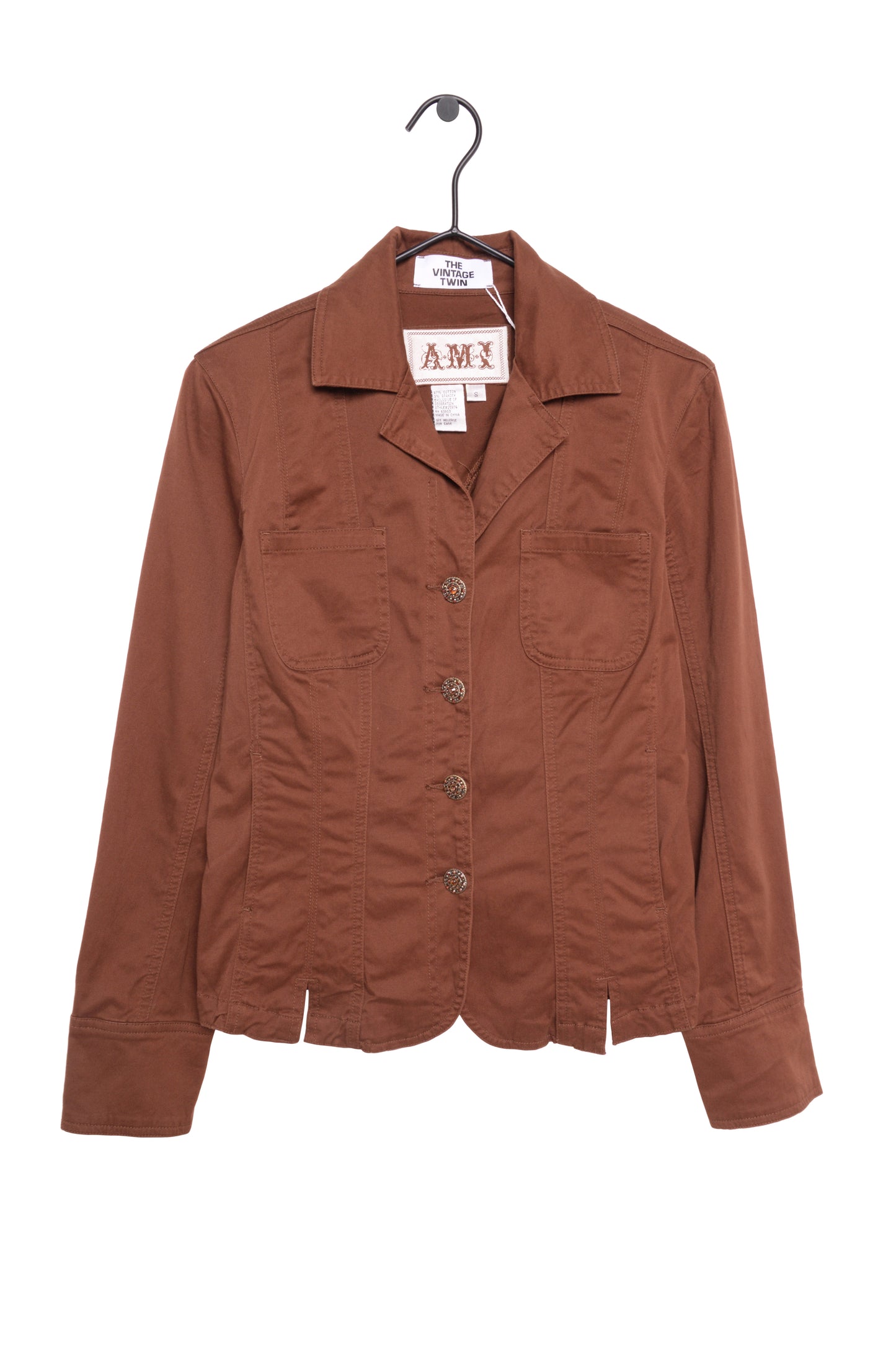 Brown Y2K Button Jacket