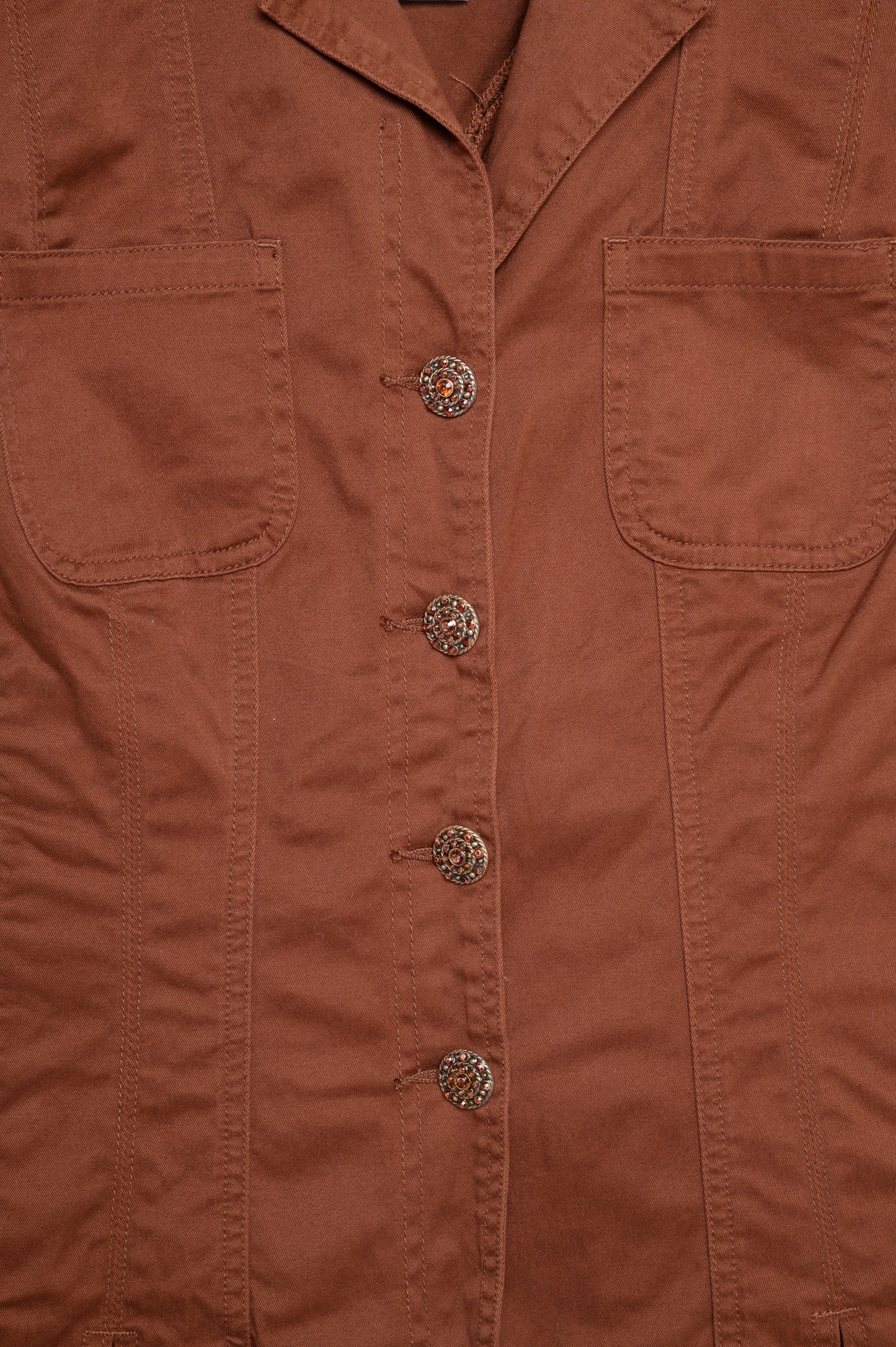 Brown Y2K Button Jacket