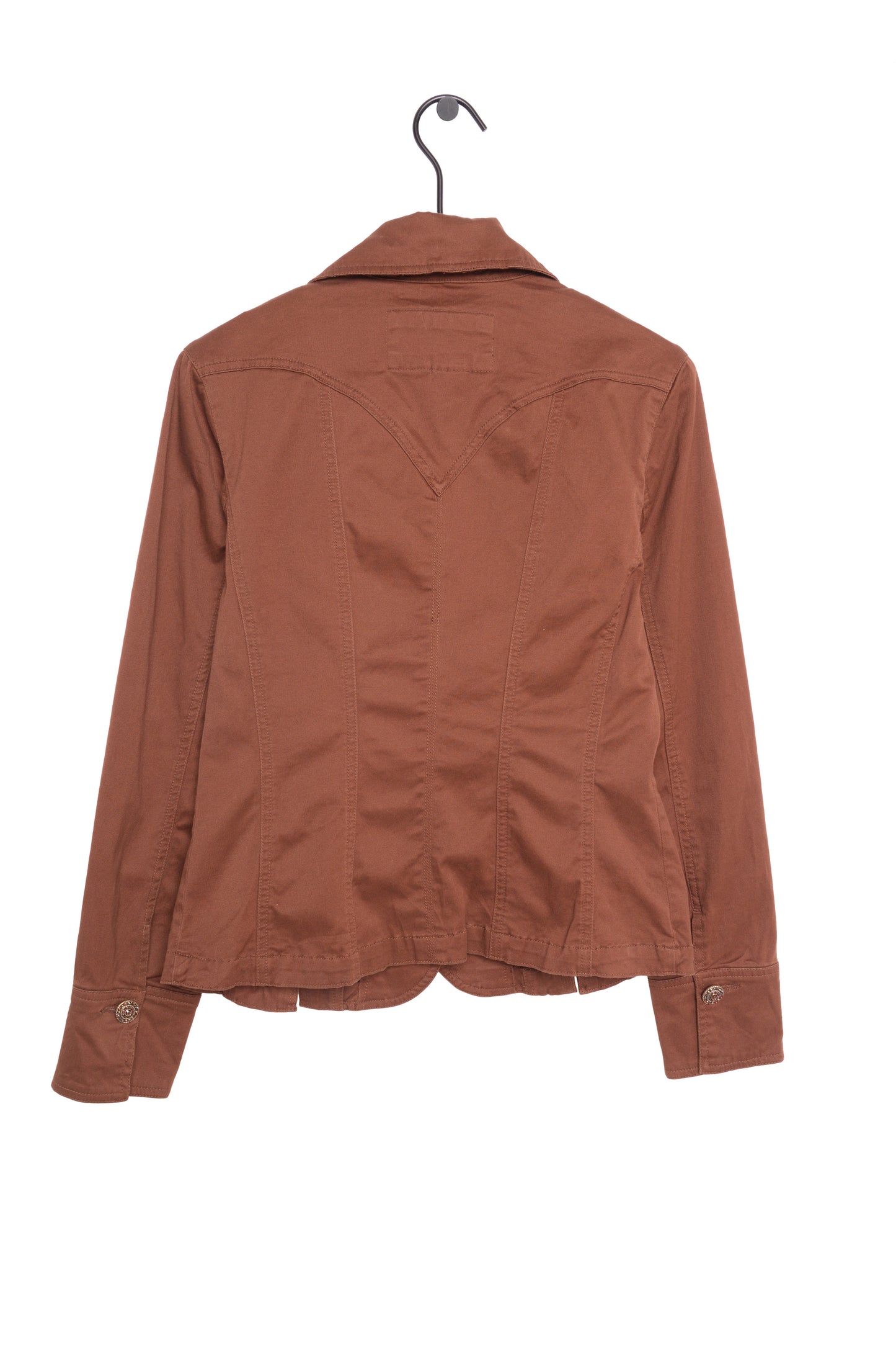 Brown Y2K Button Jacket