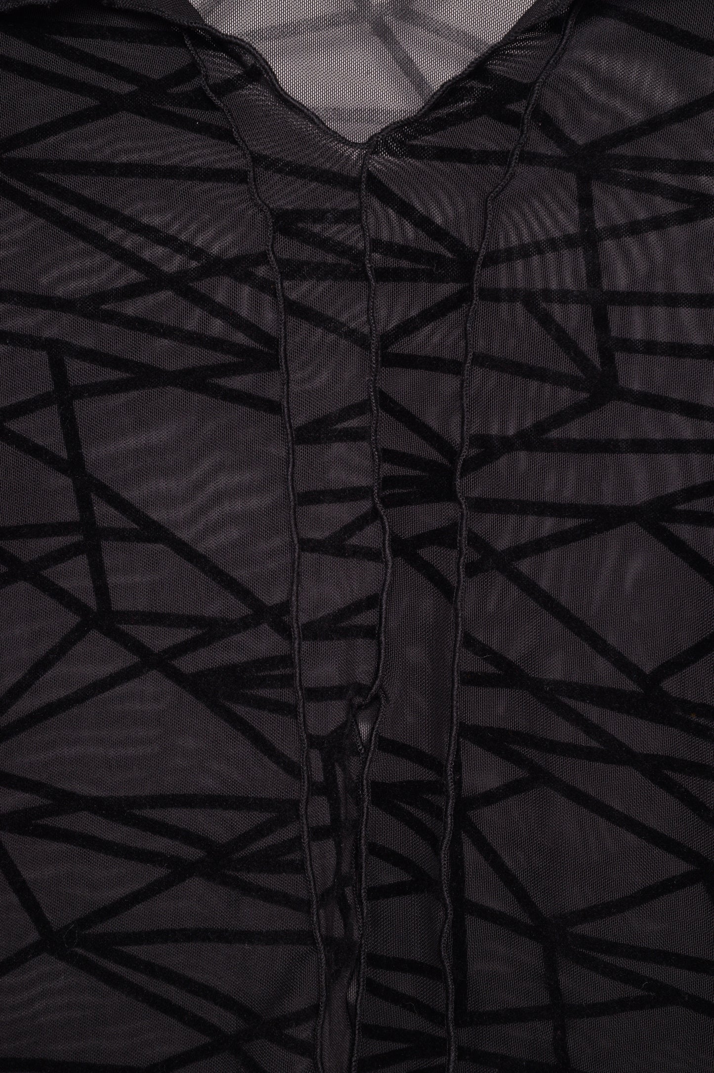 Y2K Patterned Semi Sheer Top