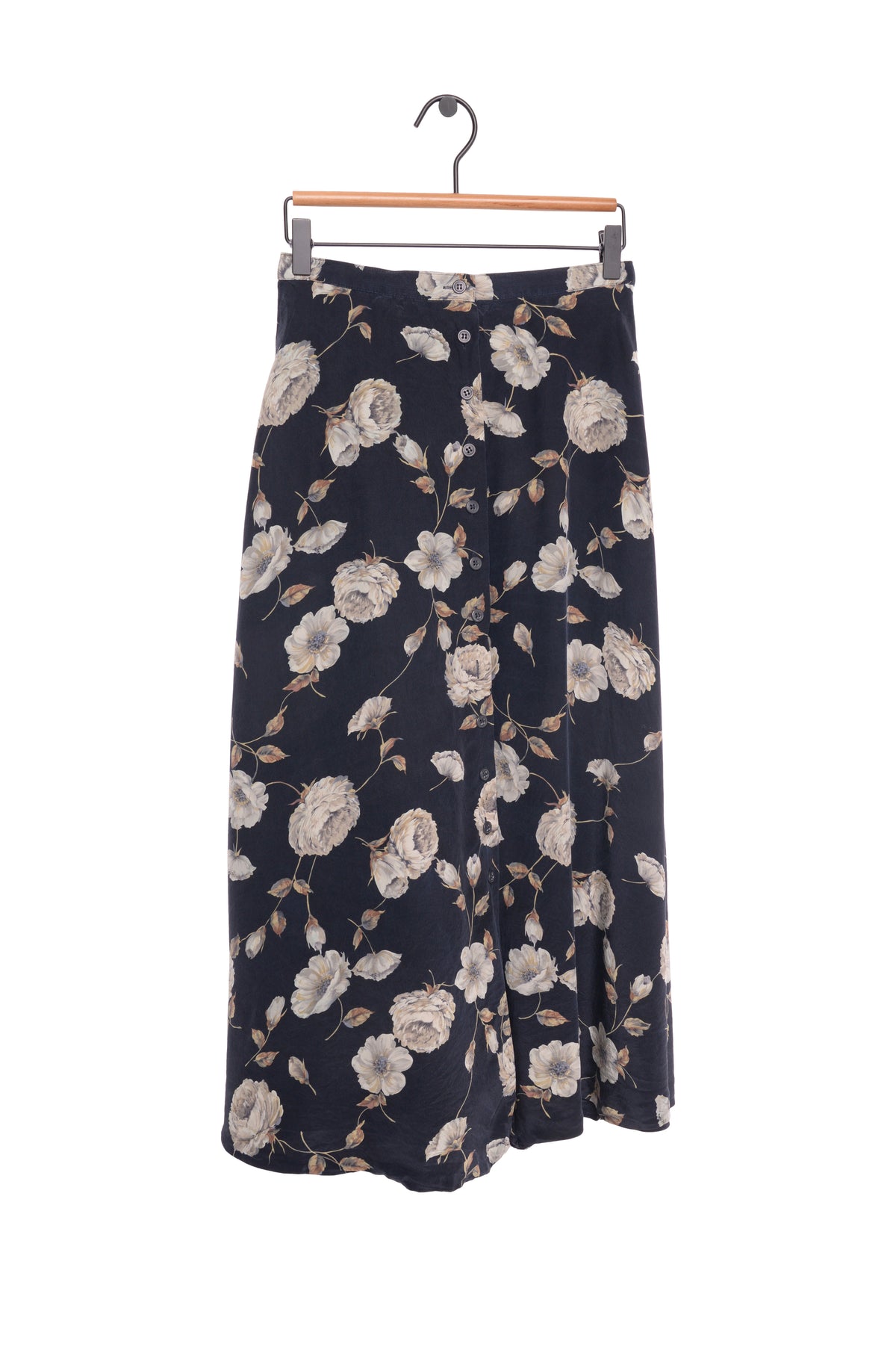 1990's Floral Button Maxi Skirt