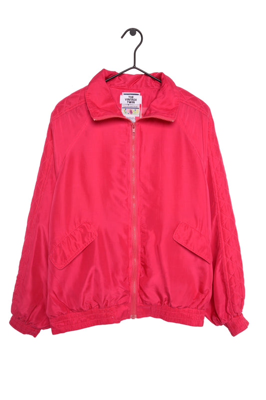 1980's Pink Silk Windbreaker