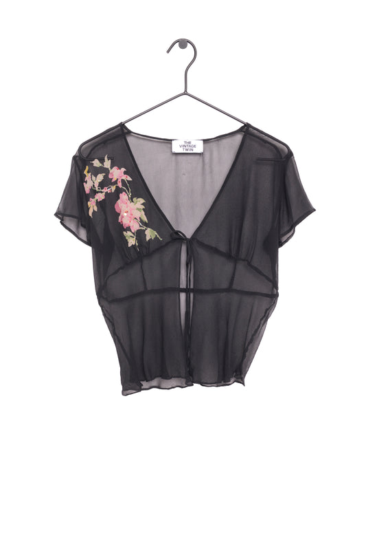 Y2K Sequin Tie Top