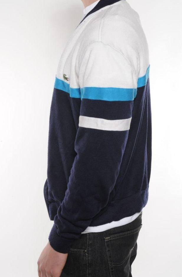 Lacoste Zip Up Striped Sweater Free - The Twin