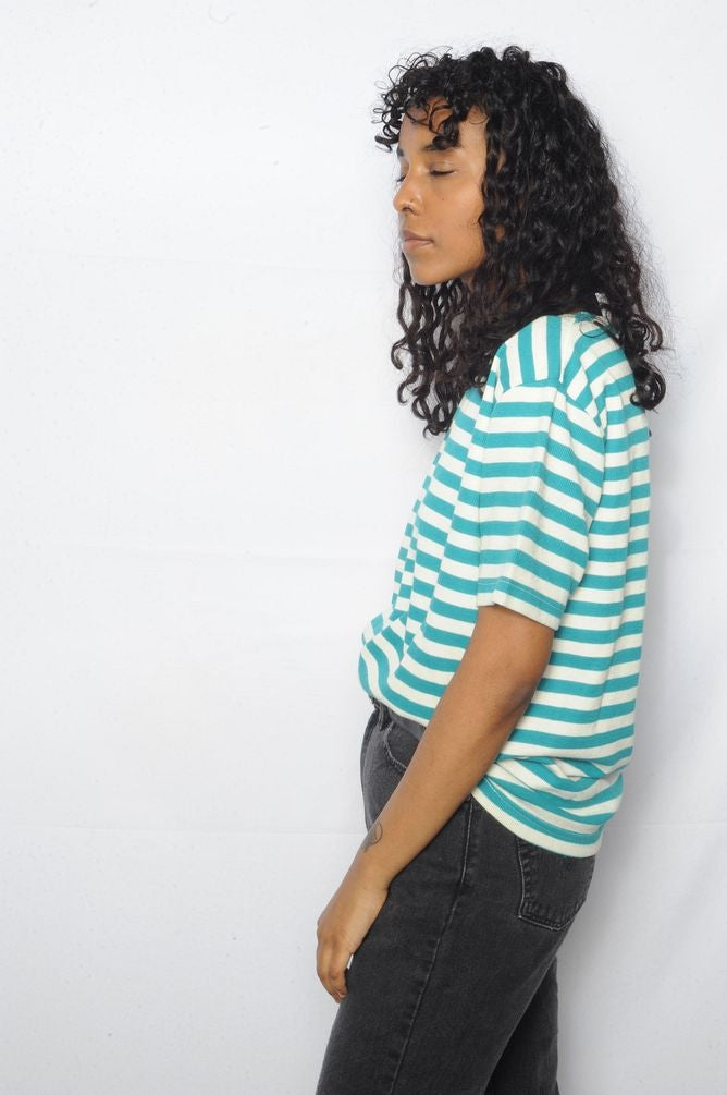 Turquoise Striped Tee