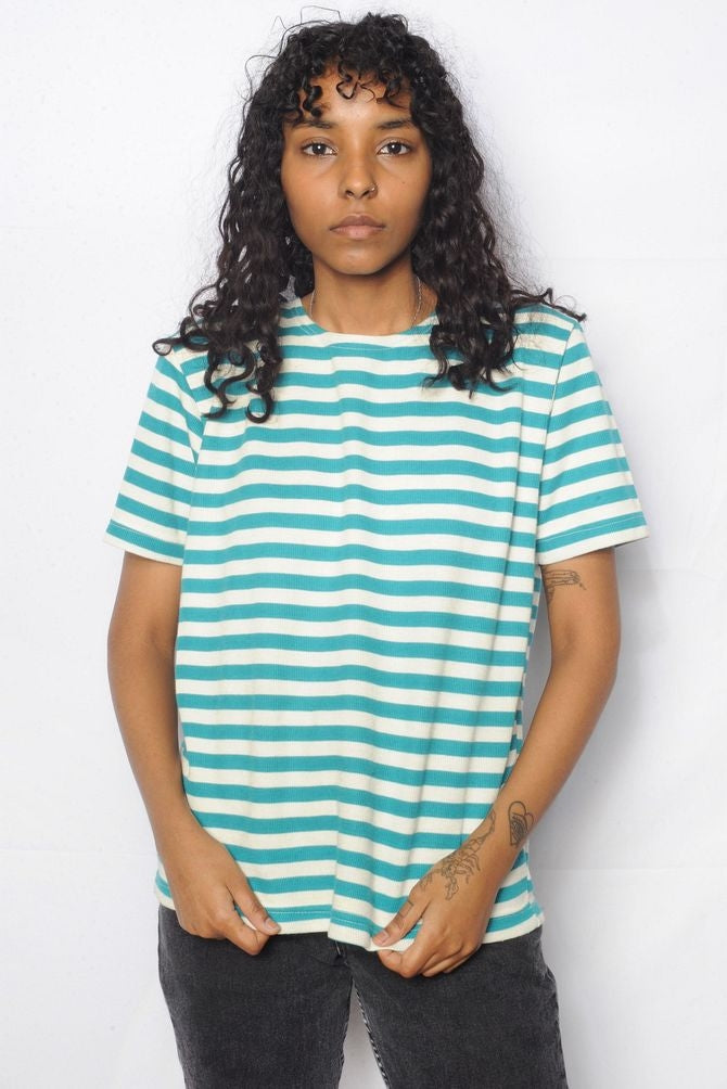 Turquoise Striped Tee