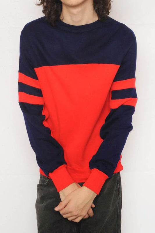 Navy and Red Colorblock Sweatshirt