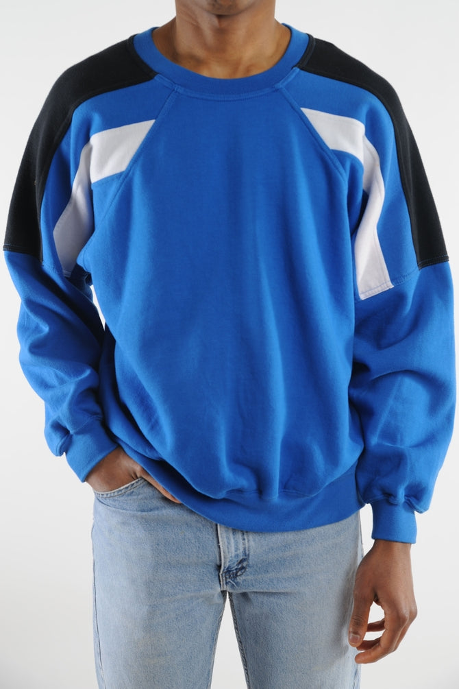 Blue Colorblock Sweatshirt