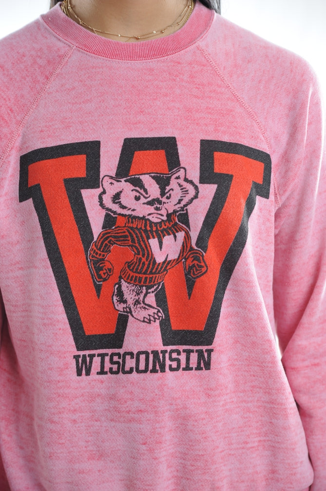 Super Soft Pink Wisconsin Sweatshirt