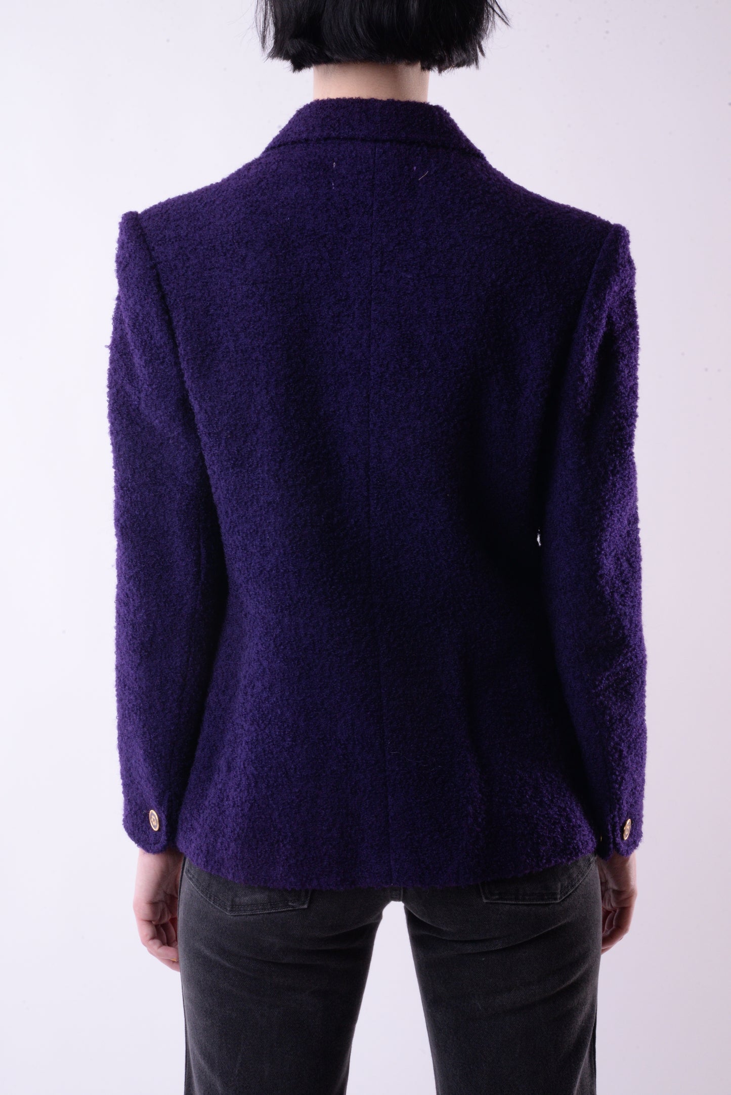 Aubergine Textured Wool Blazer
