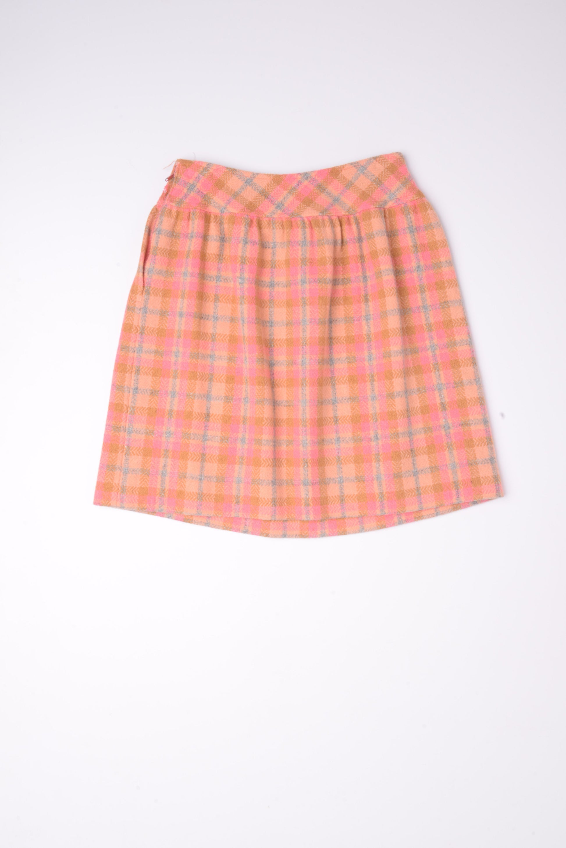Wool Plaid Mini Skirt