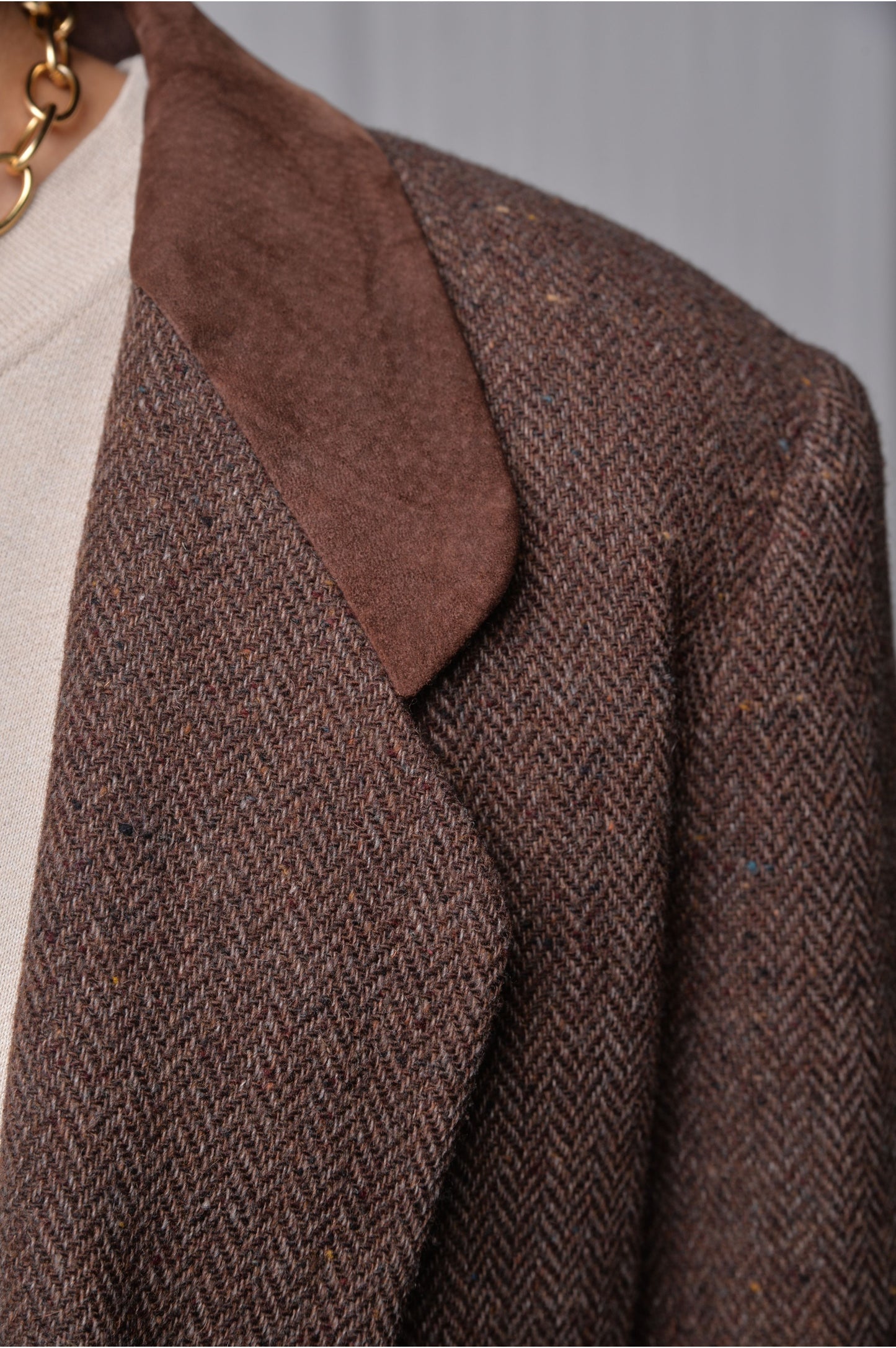 Brown Tweed Wool Blazer