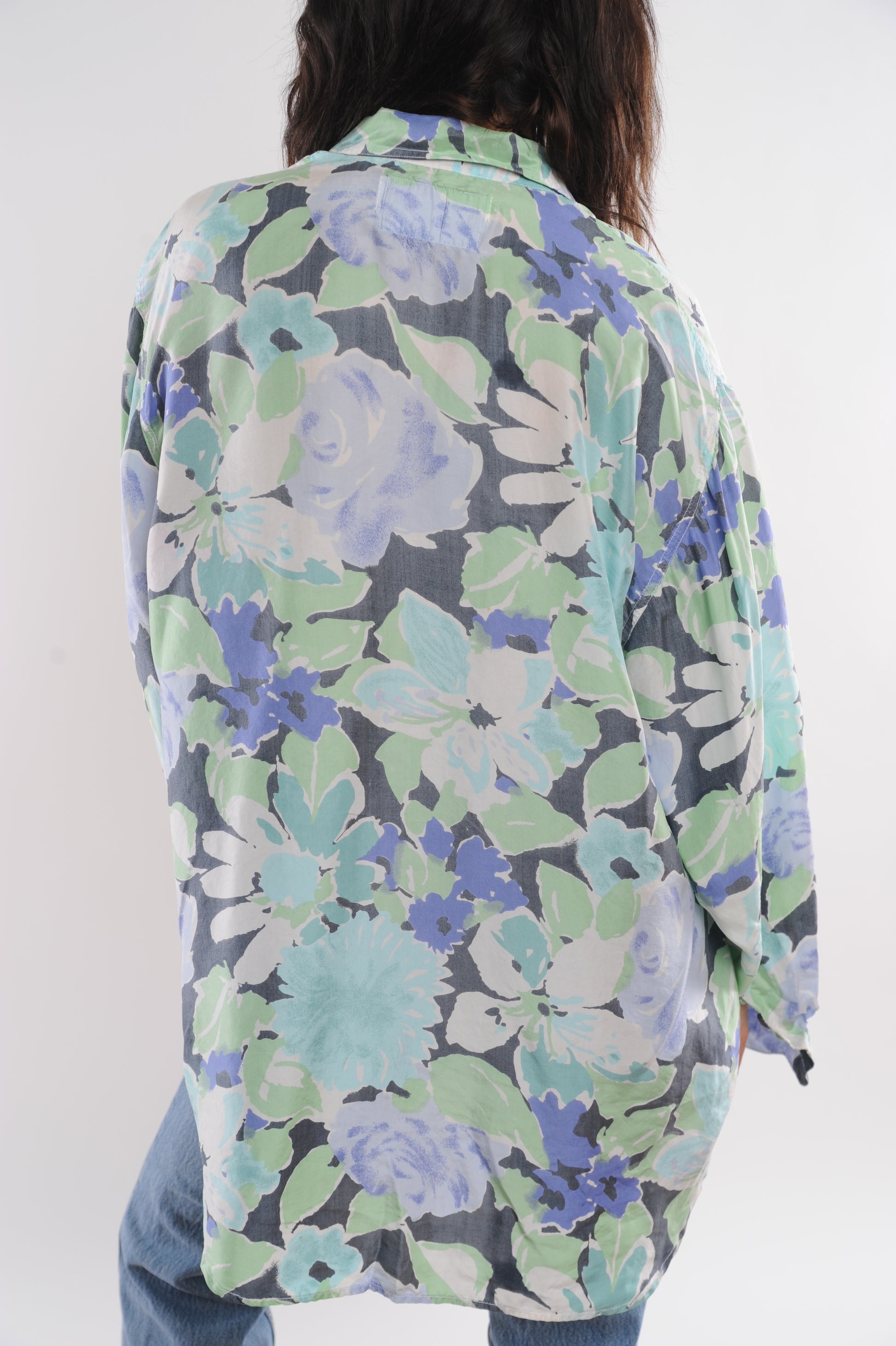 Faded Floral Silk Blouse