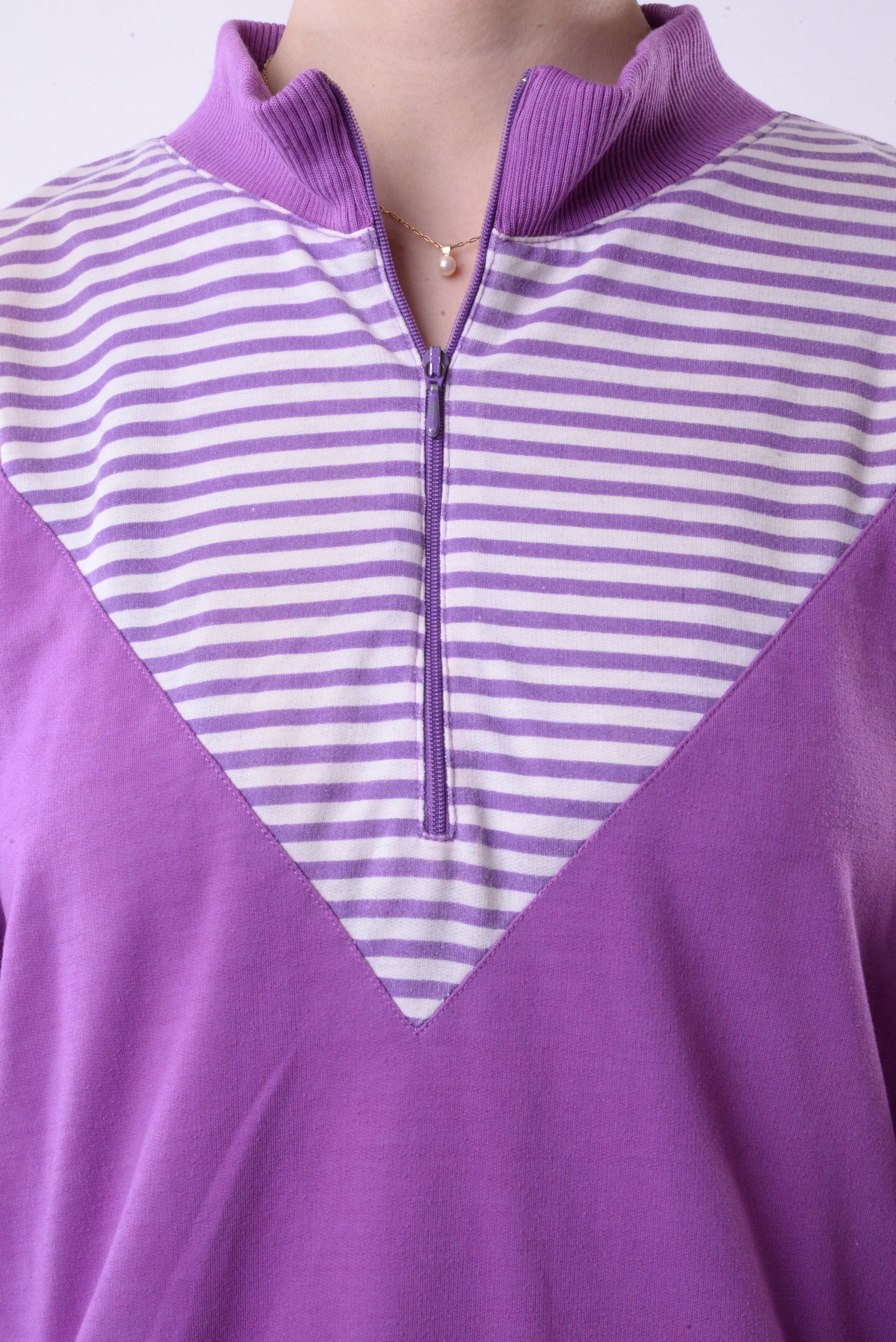Purple Striped Sweatshirt