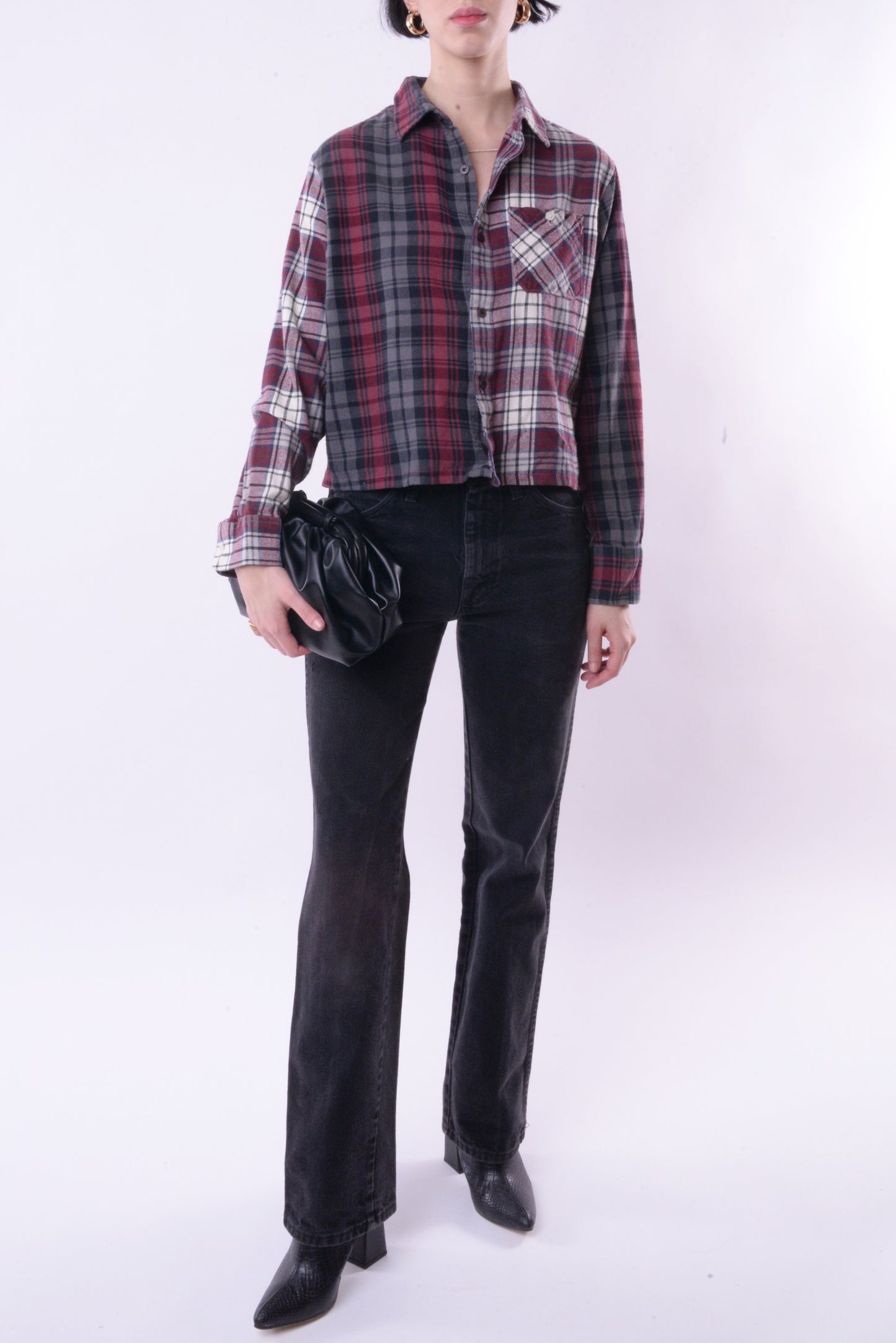 Cropped Spliced Flannel