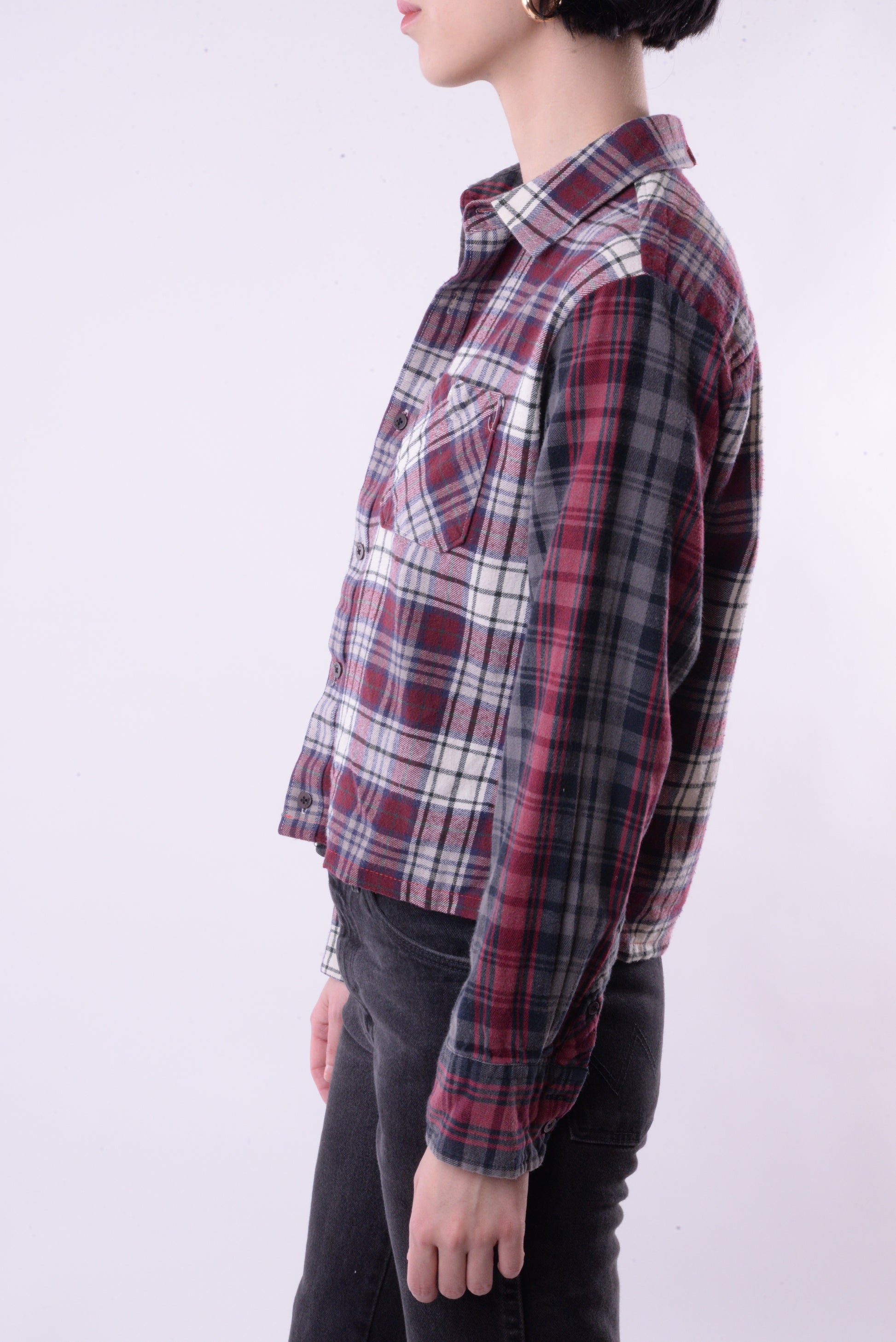 Cropped Spliced Flannel