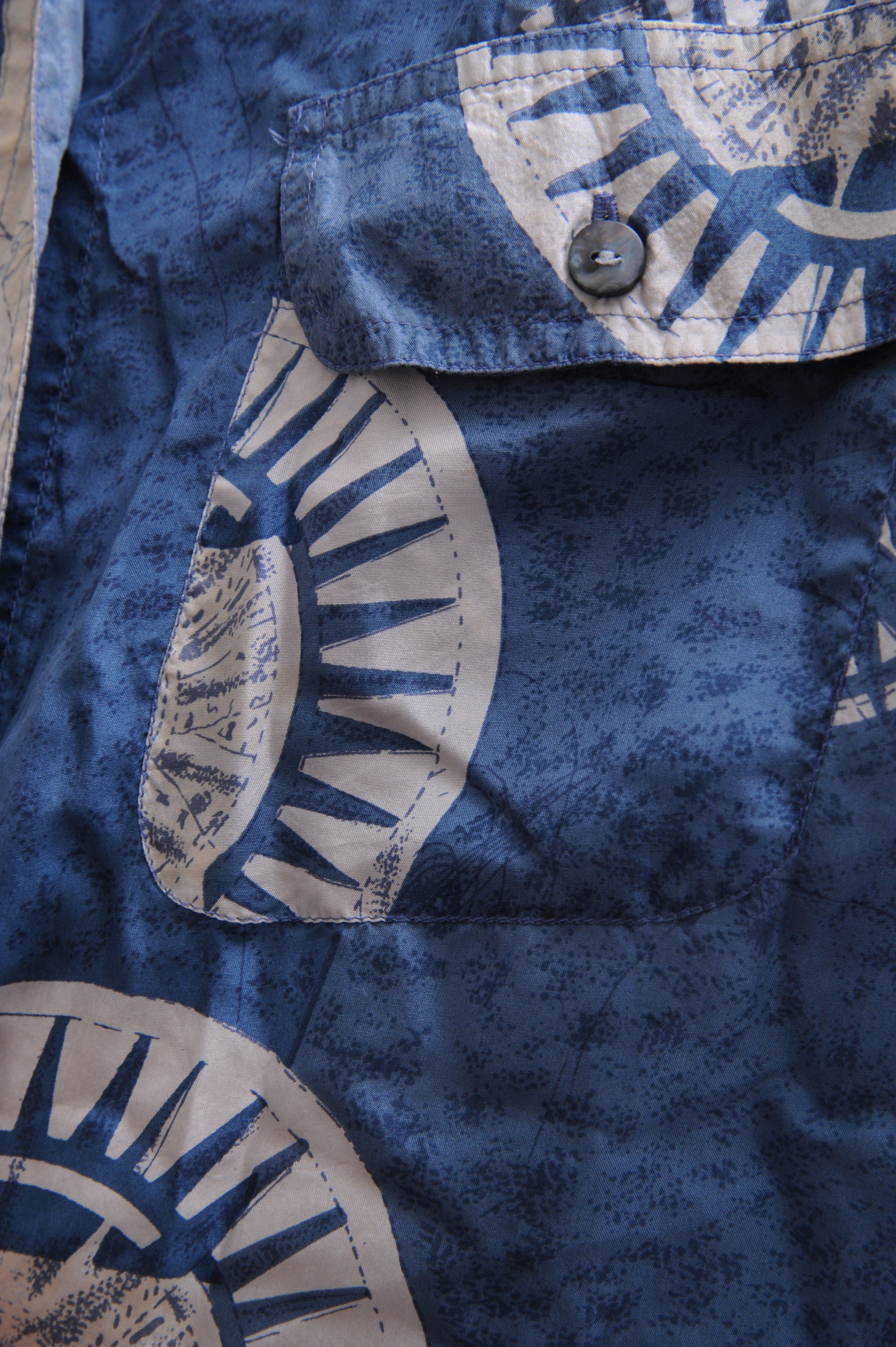 Nautical Powder Blue Silk Shirt