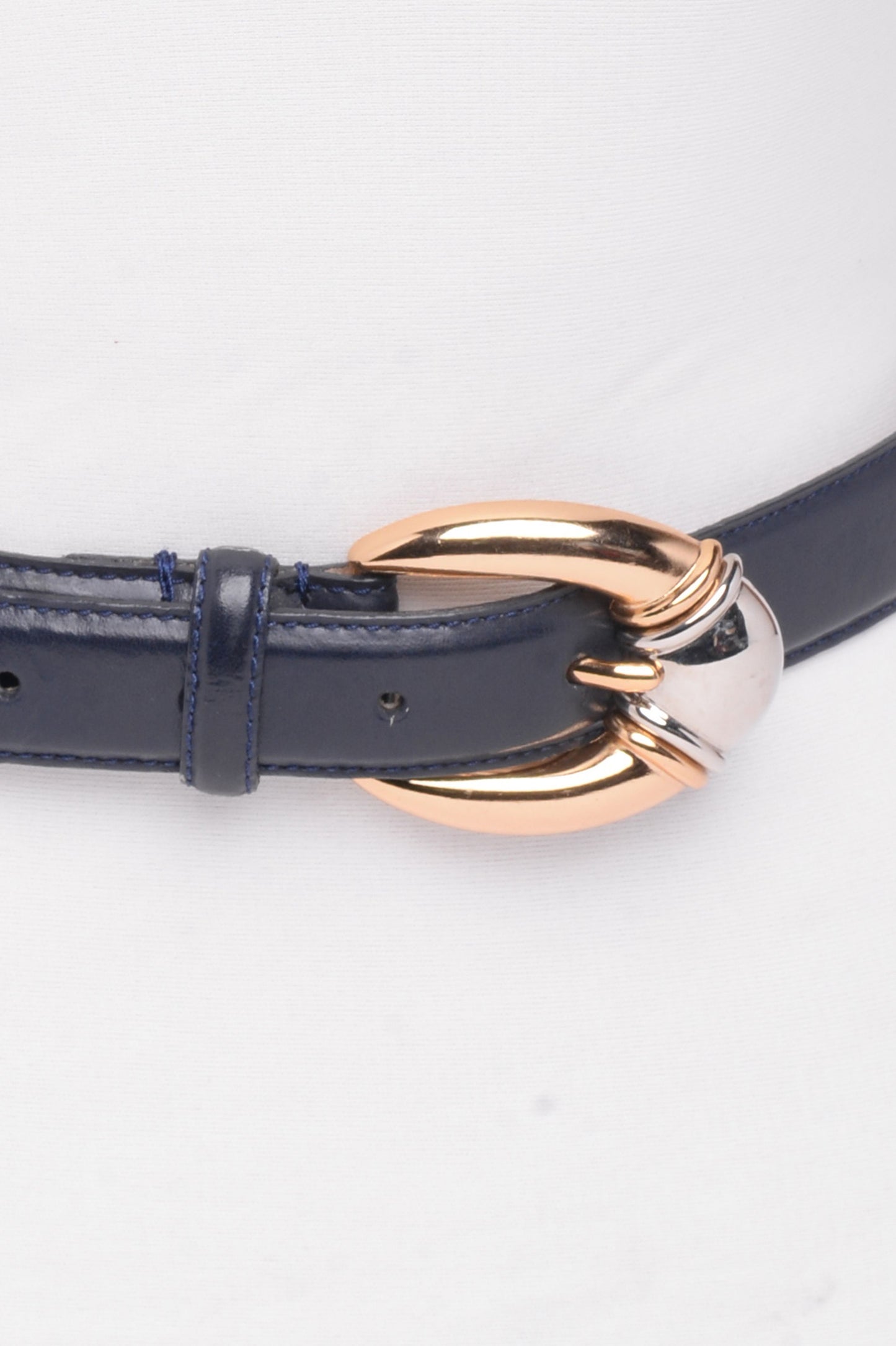 Navy Leather Belt