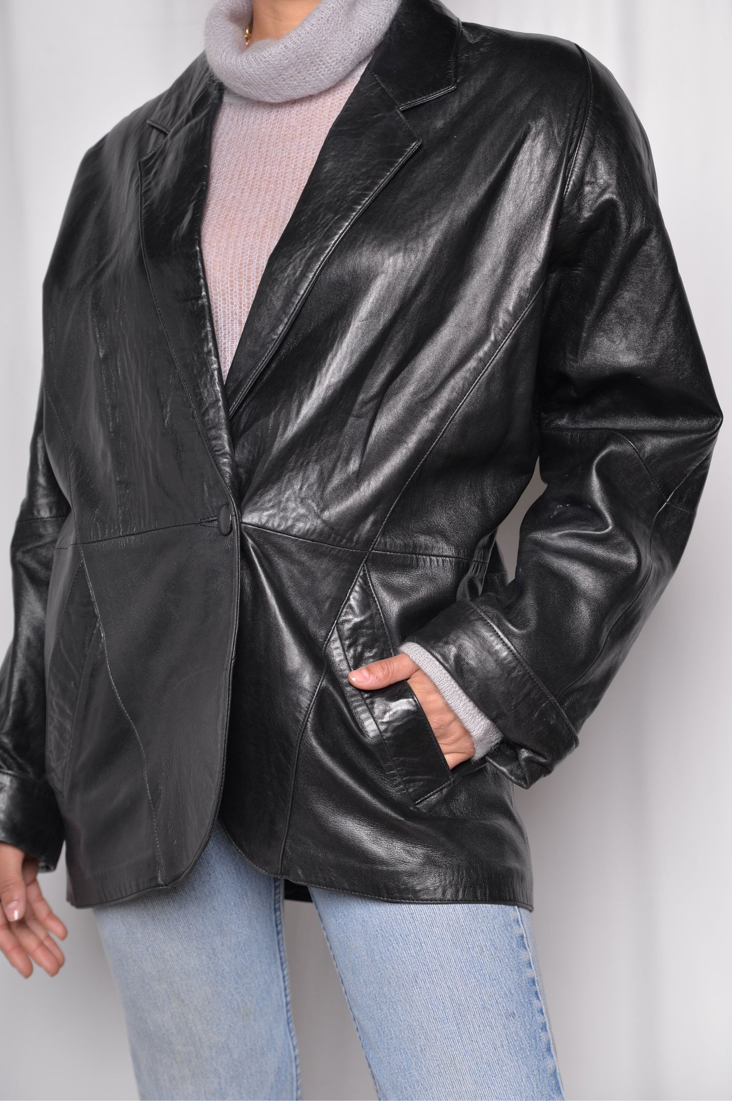 Textured Patent Leather Jacket