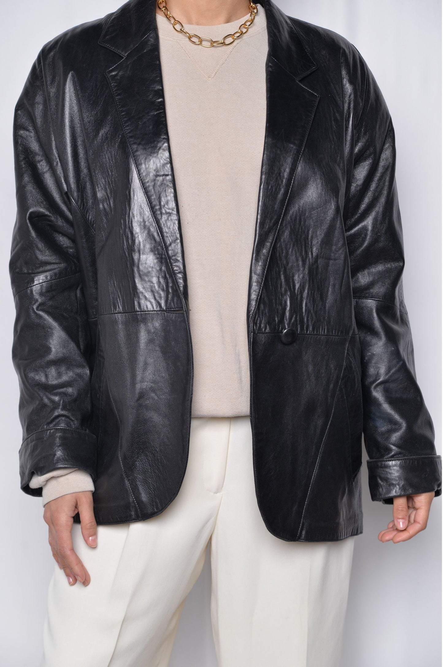 Textured Patent Leather Jacket