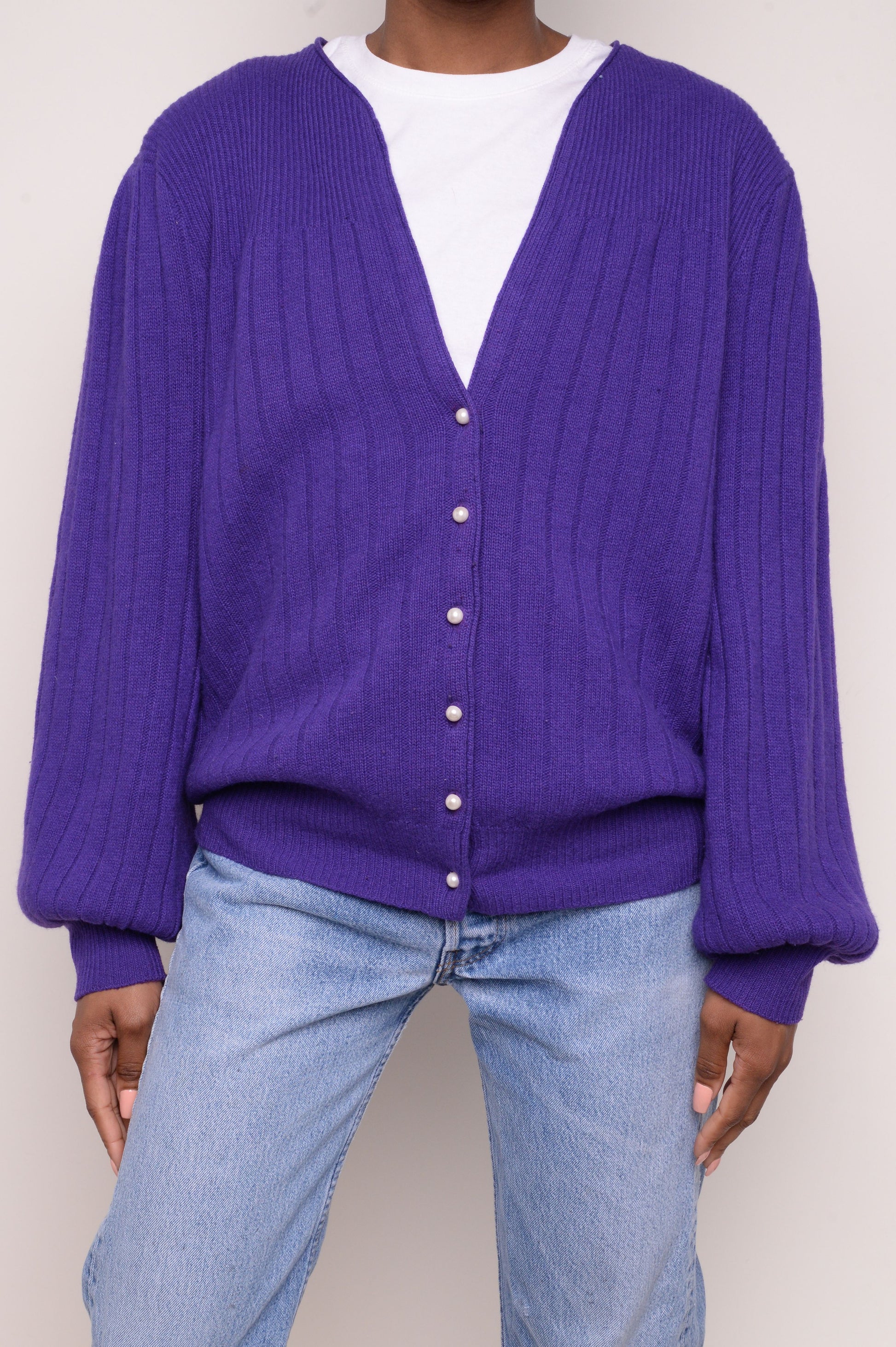 Purple Wool Cardigan