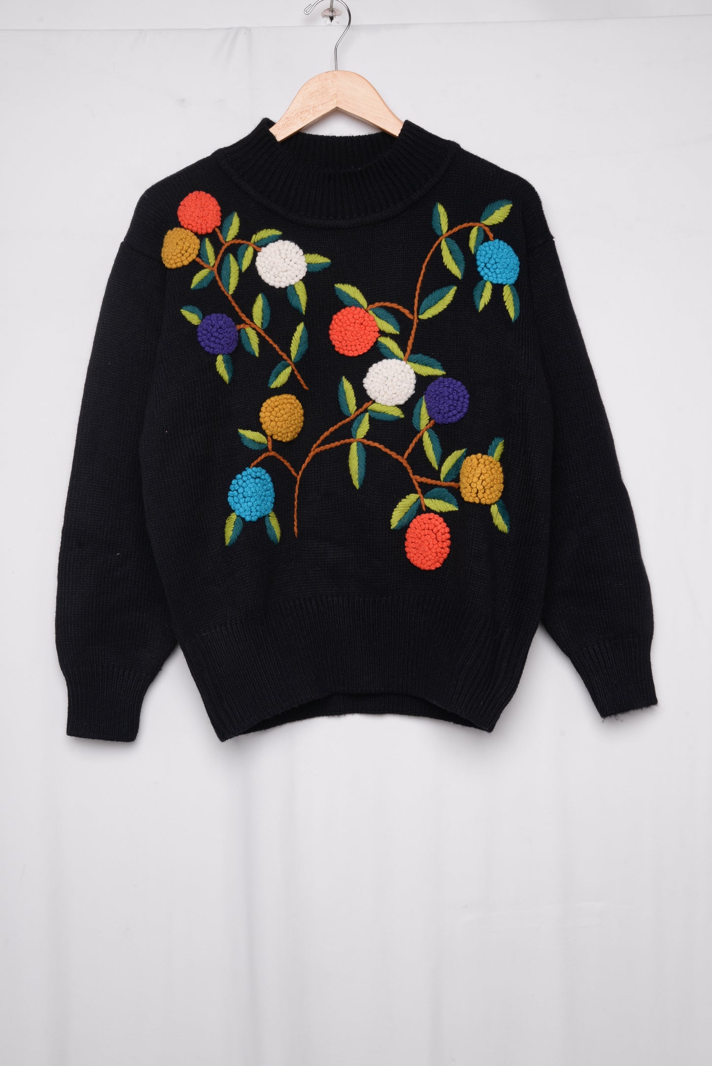 Embroidered Floral Sweater