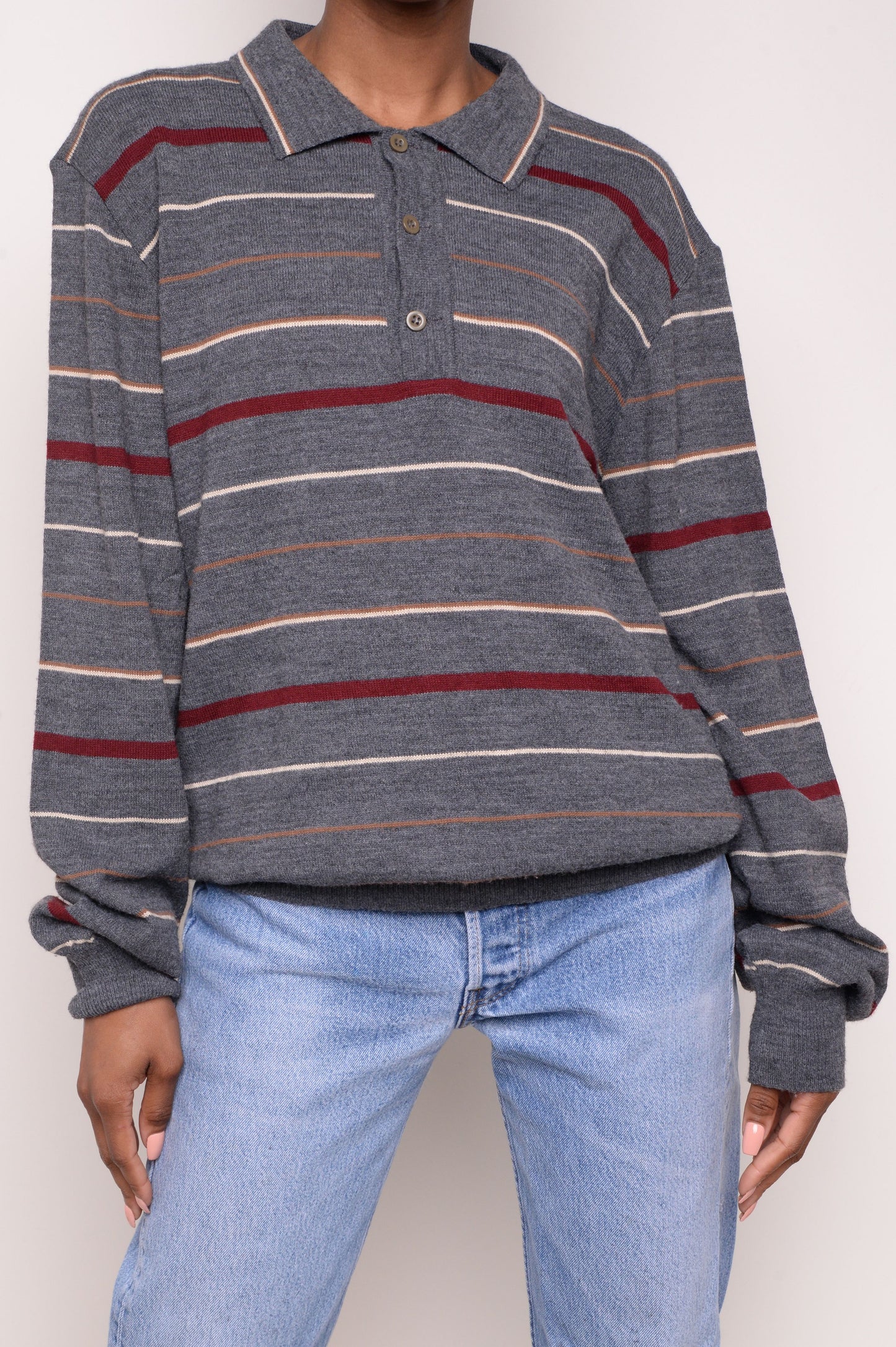 Striped Collared Sweater