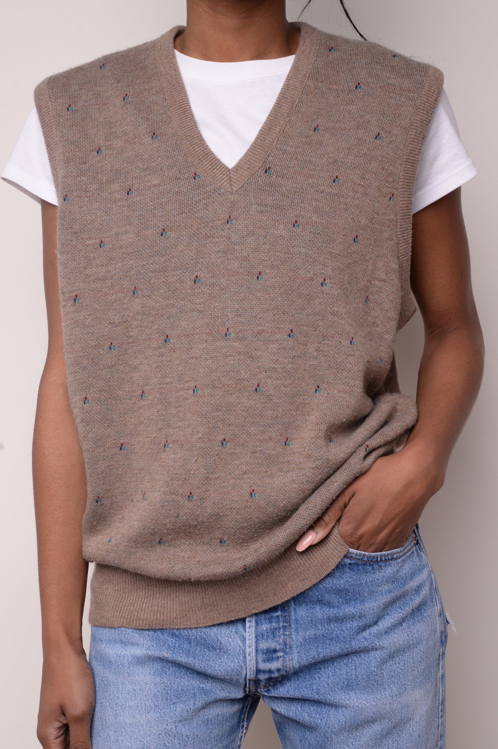 Dotted Sweater Vest