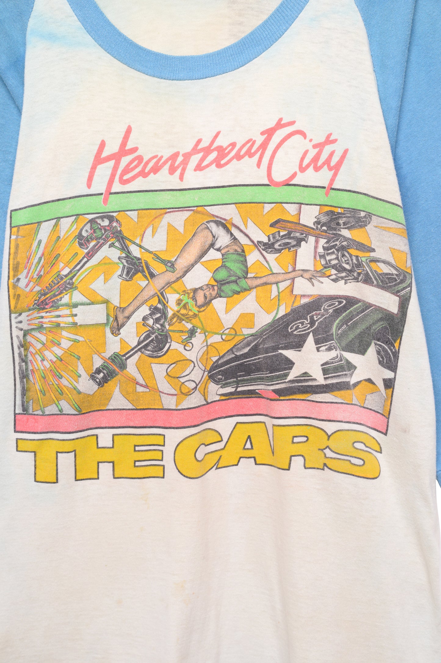 1980s The Cars Heartbeat City Baseball Tee