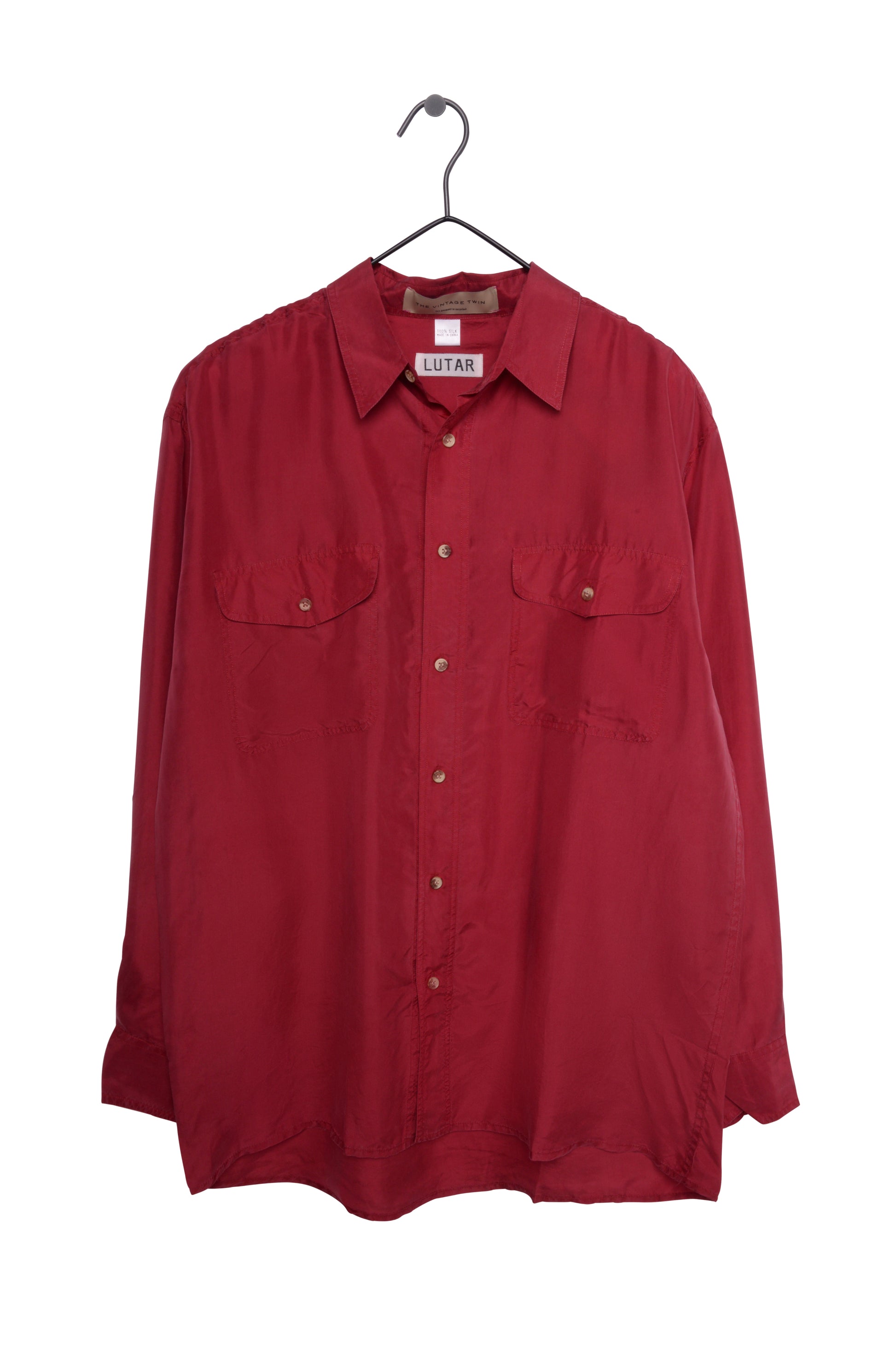 red silk dress shirt Fashion Silky Shirt Mens Red Satin Long Sleeve Tie Set DE 3012