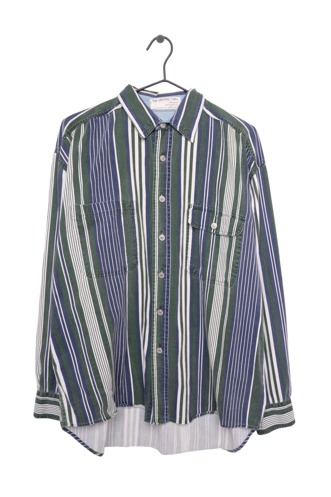 Thatched Striped Button Down