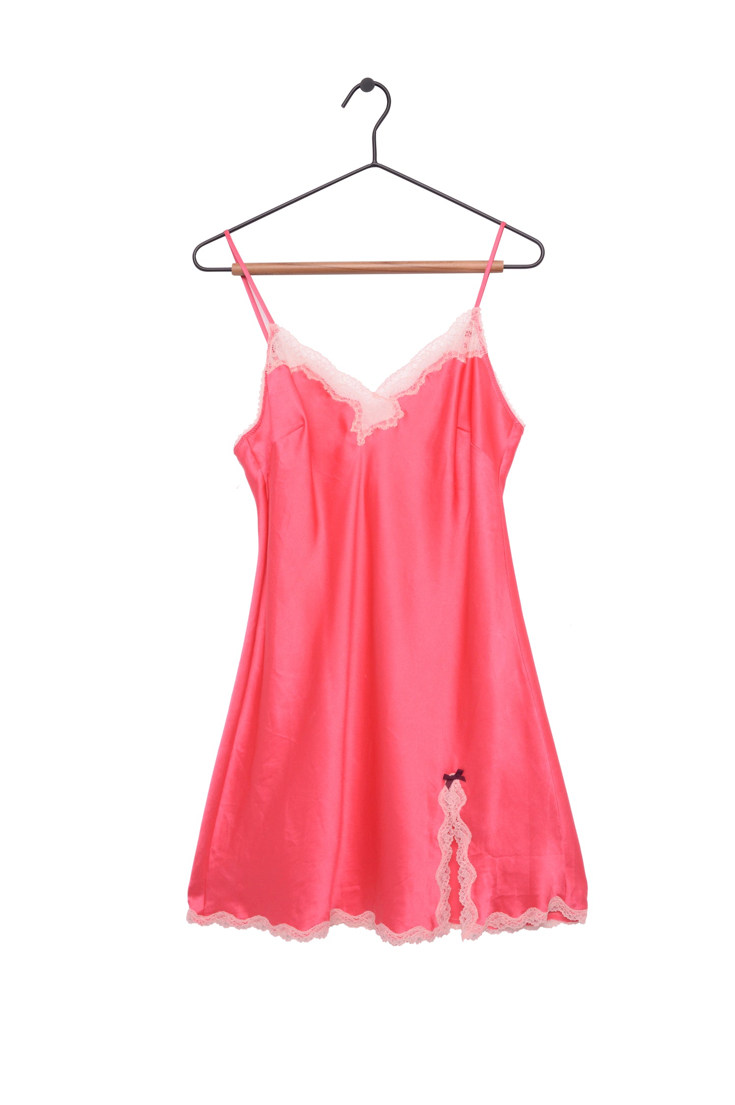 Pink Lace Trim Slip Dress